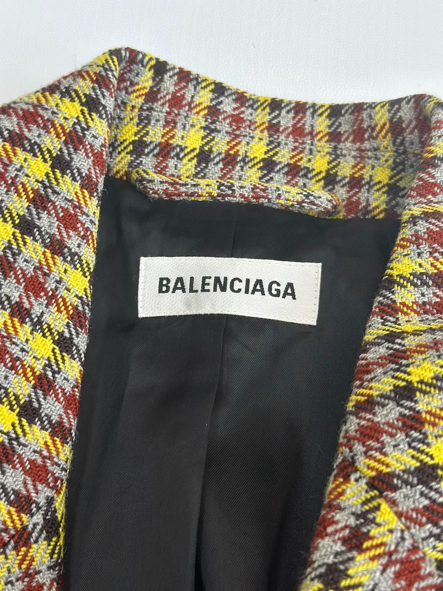 Balenciaga Balenciaga Hourglass Yellow Check Wool Blazer Size XXS / US 00 / IT 34 - 5 Thumbnail