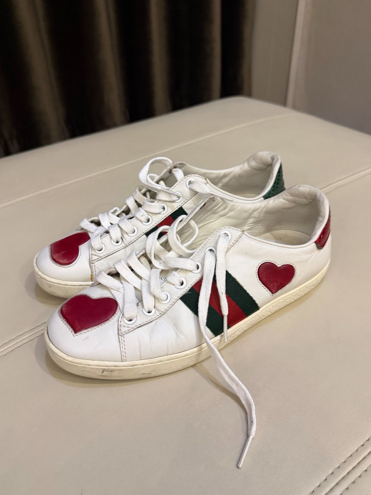 Gucci Gucci Heart Design White Sneakers Size US 4.5 / IT 34.5 - 2 Thumbnail