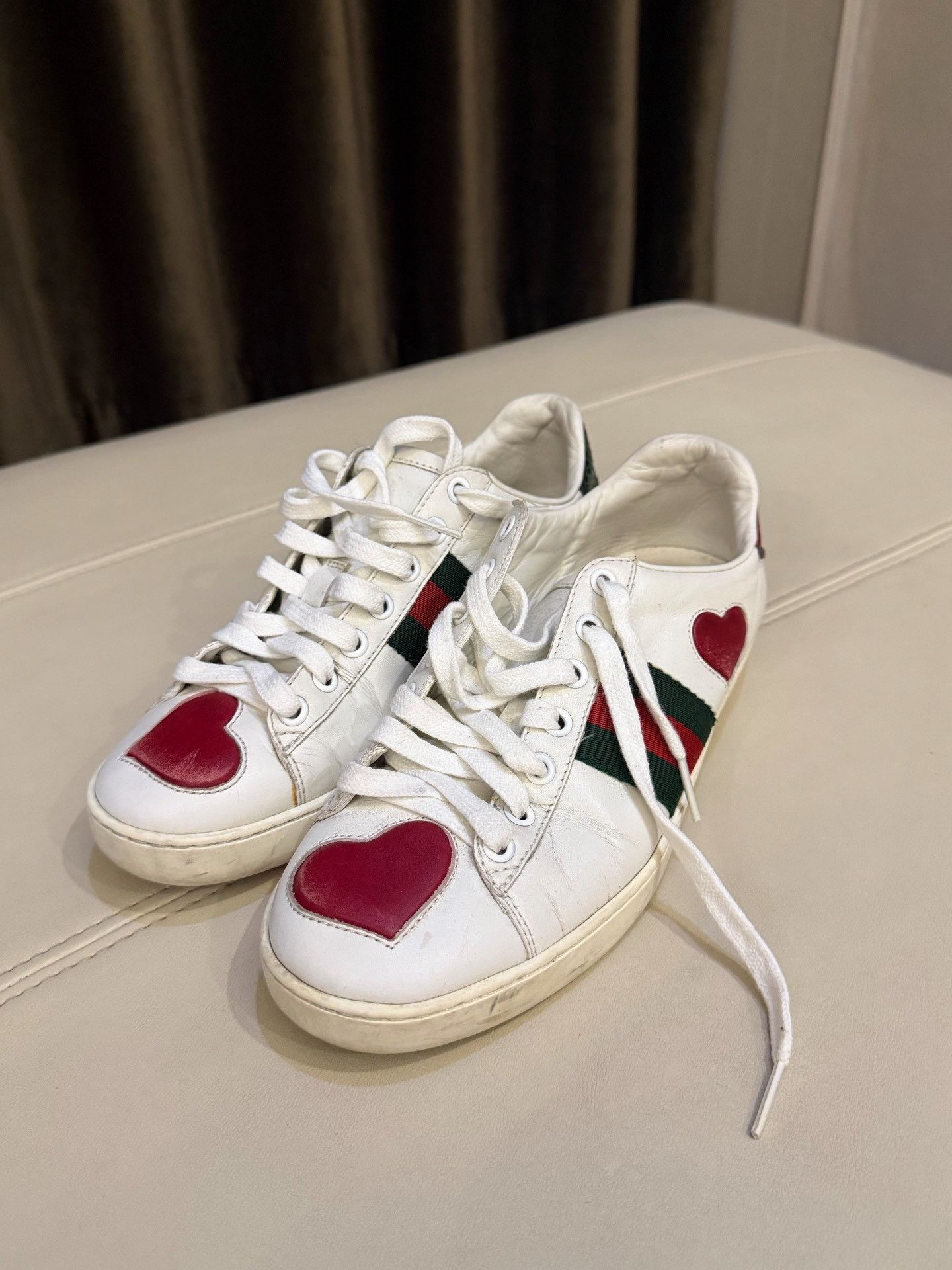 Gucci Gucci Heart Design White Sneakers Size US 4.5 / IT 34.5 - 3 Thumbnail