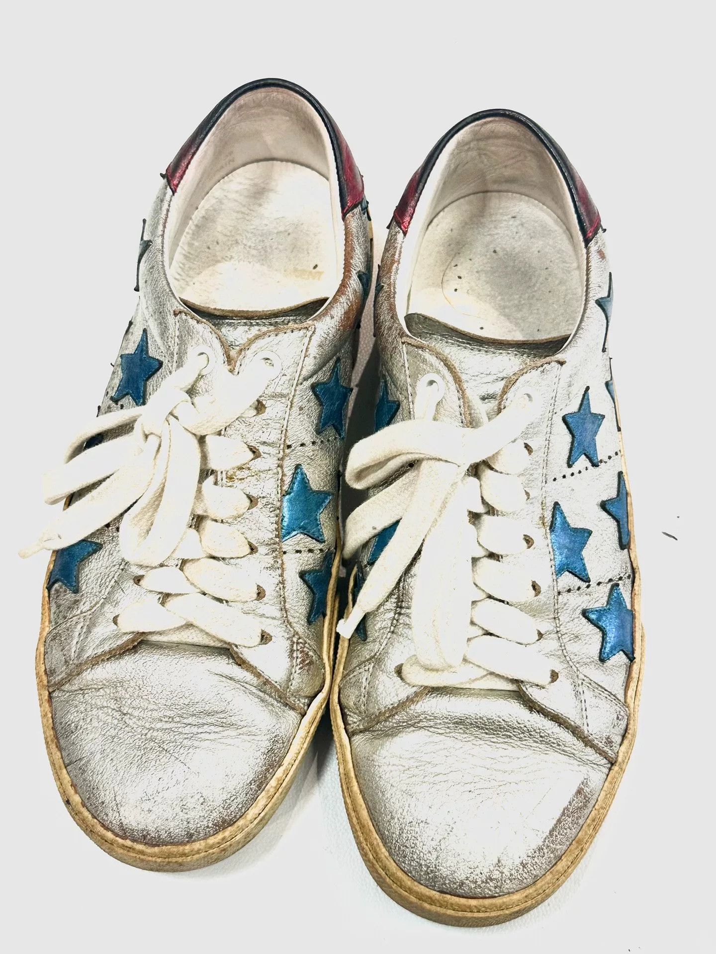 Saint Laurent Paris SAINT LAURENT Silver Star Dirty Shoes Size US 8 / IT 38 - 2 Thumbnail