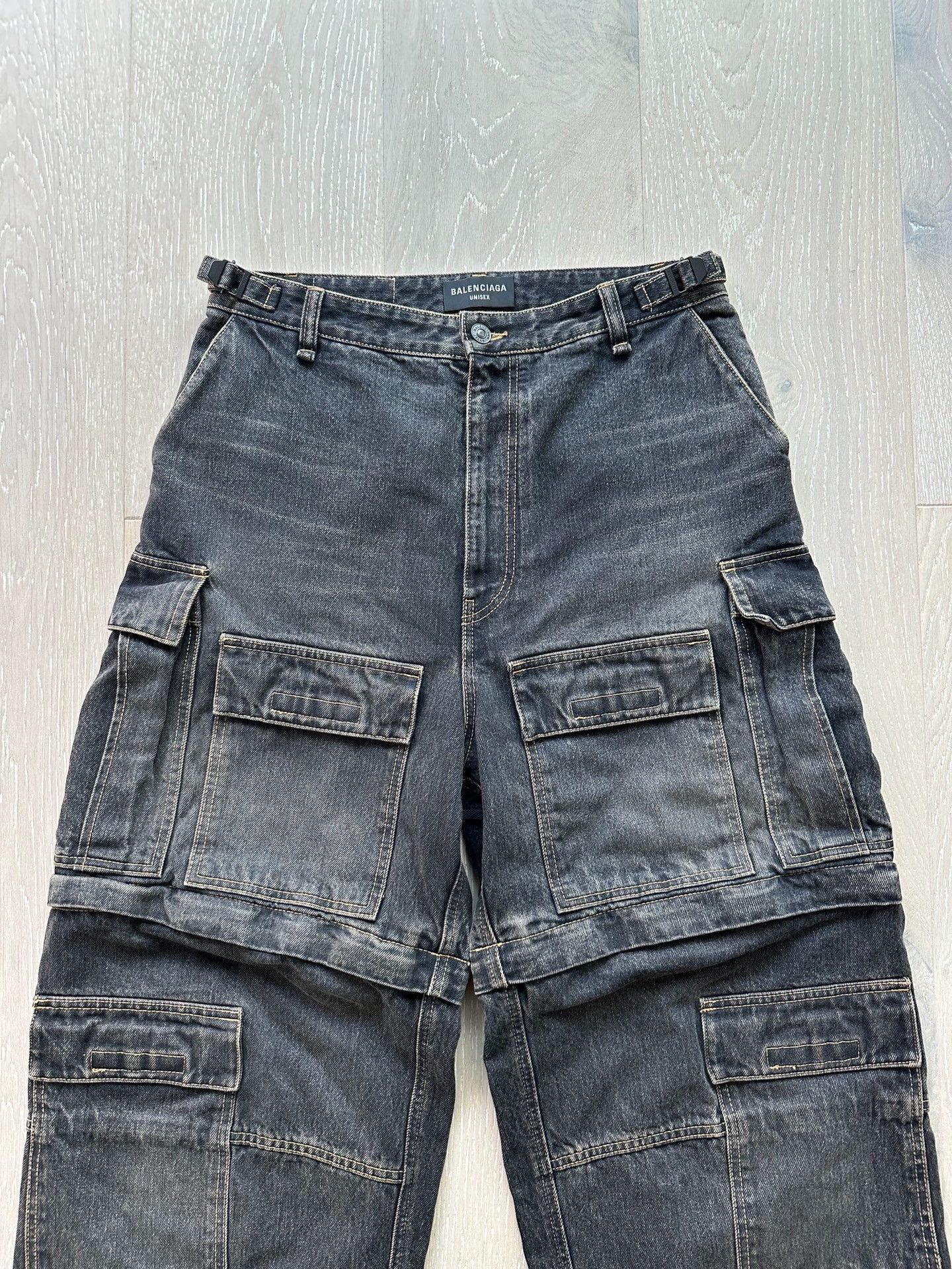Balenciaga Multi Denim Cargo Pants with Multiple Pockets Size US 32 / EU 48 - 2 Thumbnail