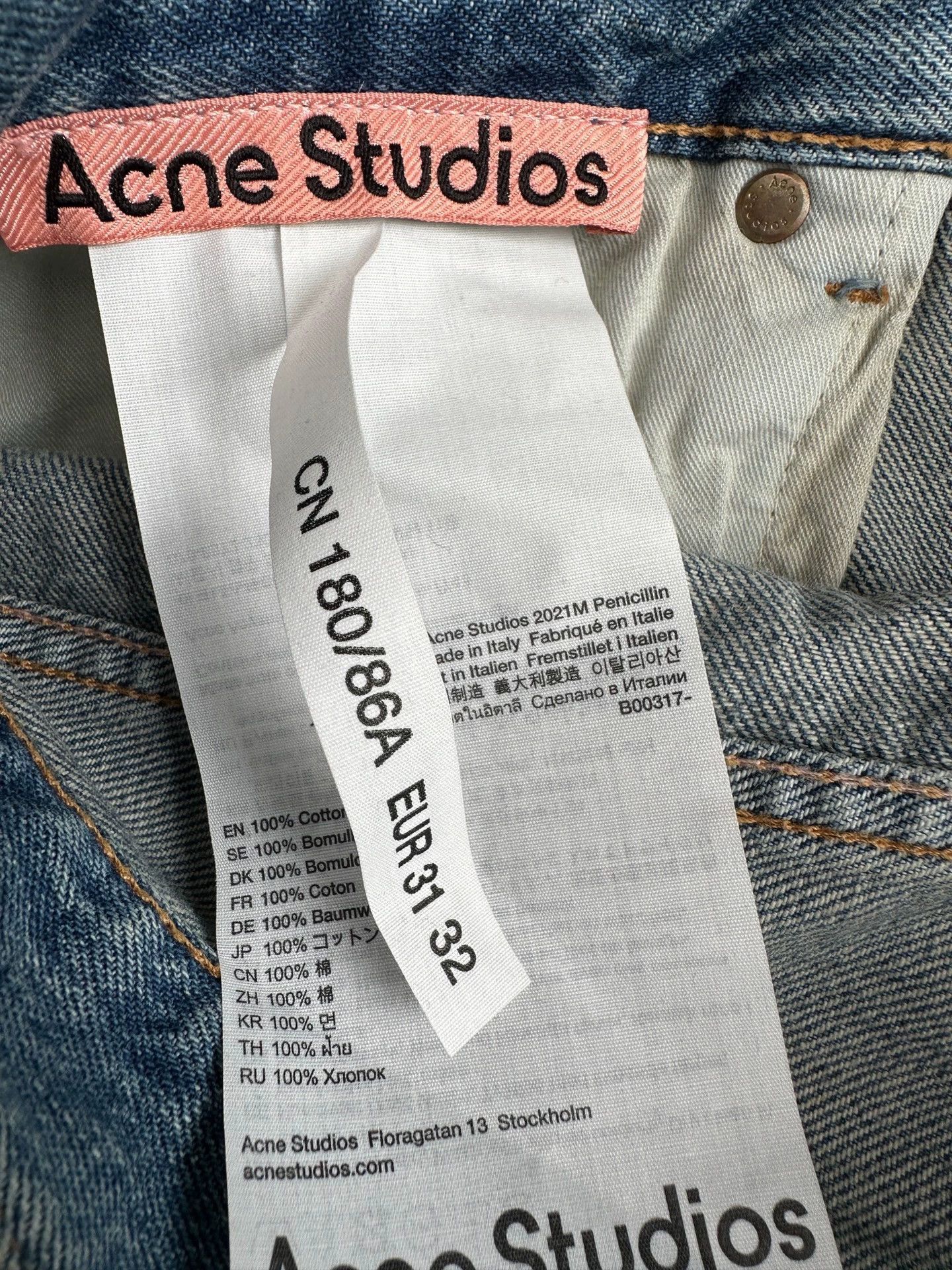 Acne Studios Blue Distressed Denim Jeans Size US 32 / EU 48 - 6 Thumbnail