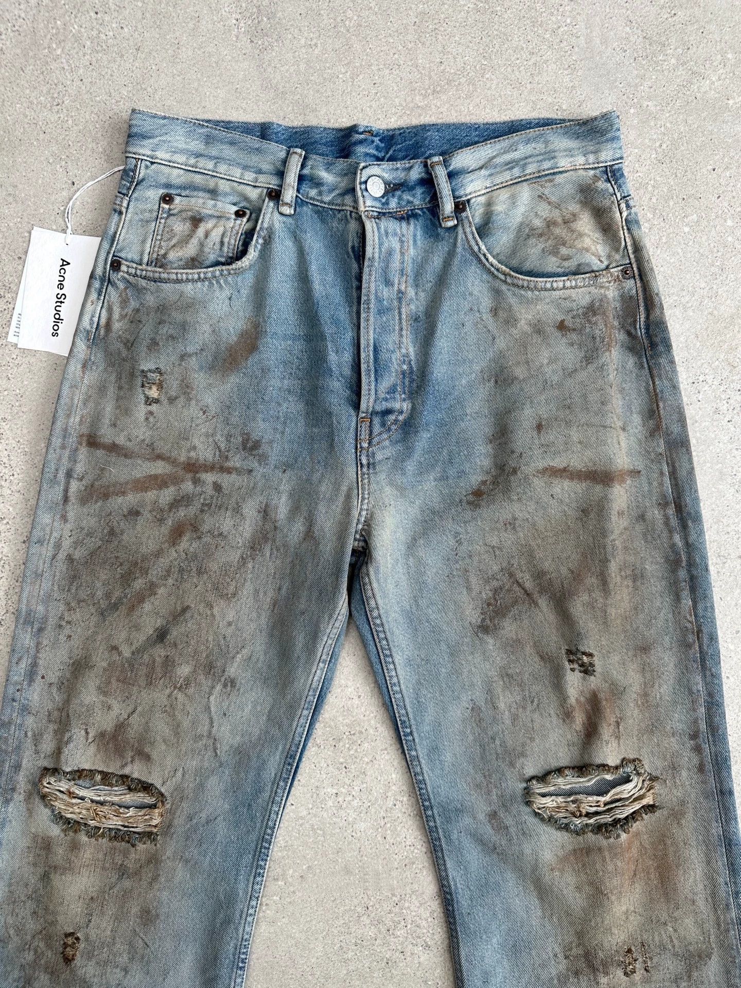 Acne Studios Blue Distressed Denim Jeans Size US 32 / EU 48 - 2 Thumbnail