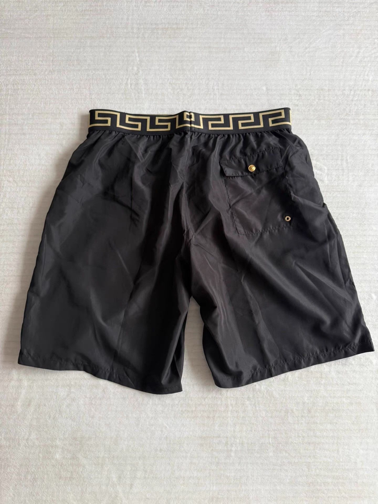 Versace Black Shorts with Gold Patterned Waistband Size US 32 / EU 48 - 2 Thumbnail