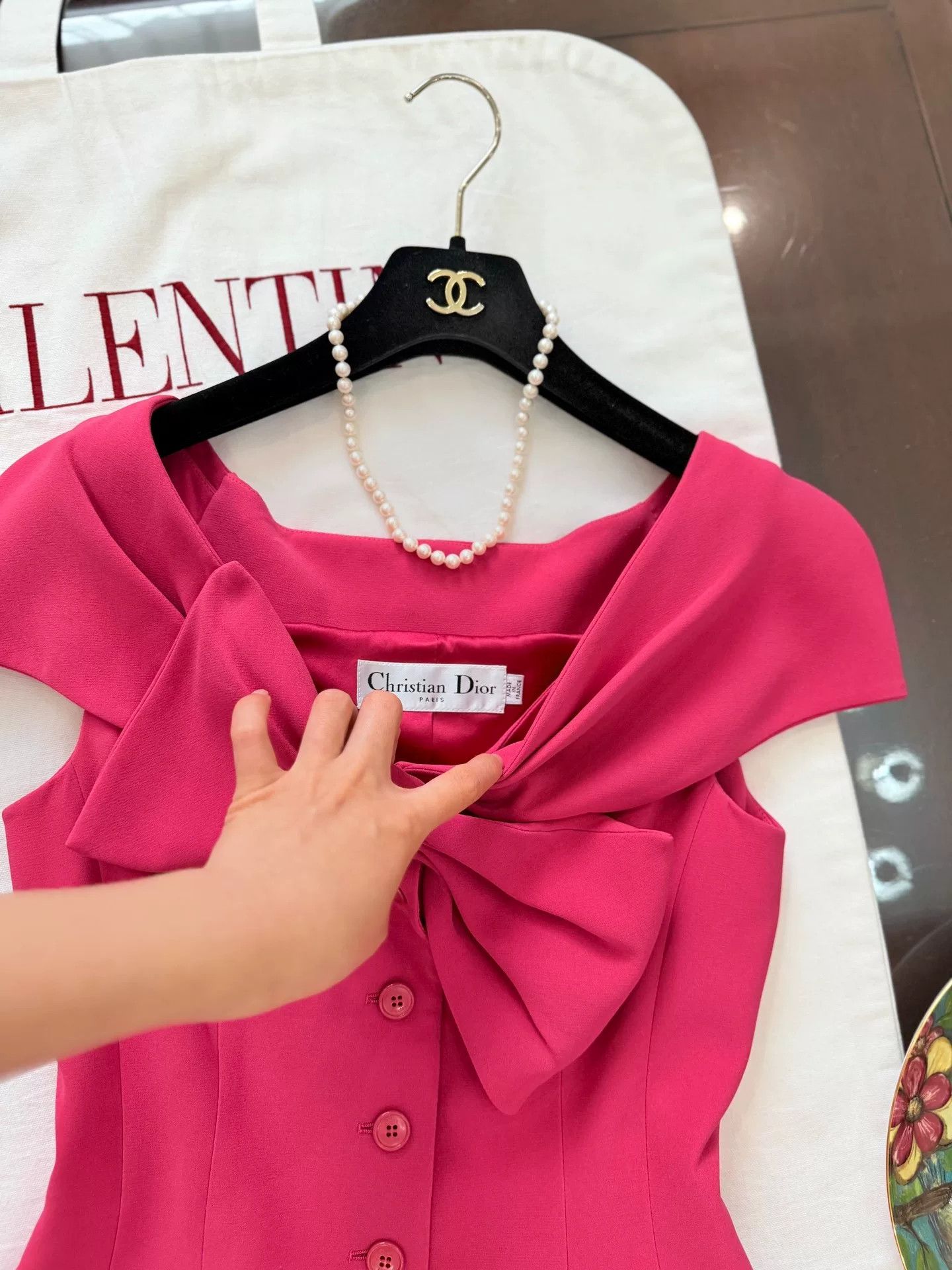 Dior Dior Hepburn Silk Short-Sleeve Bow Top Size M / US 6-8 / IT 42-44 - 4 Thumbnail