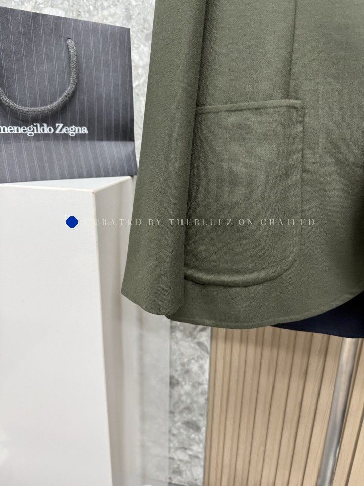Loro Piana Green Single-Breasted Light Jacket Size US M / EU 48-50 / 2 - 5 Thumbnail