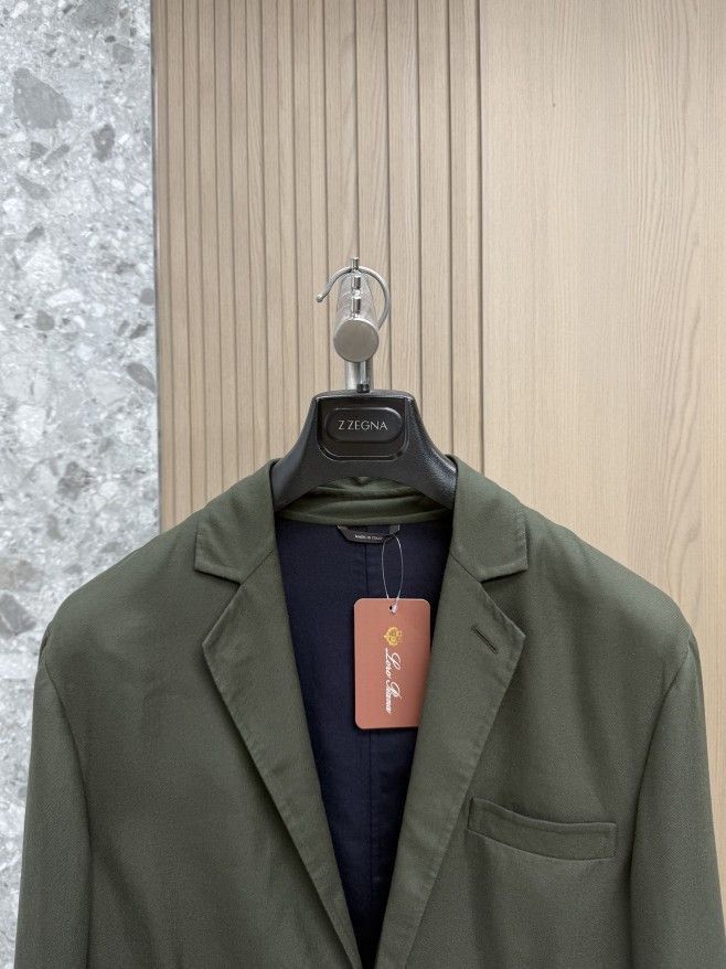 Loro Piana Green Single-Breasted Light Jacket Size US M / EU 48-50 / 2 - 4 Thumbnail