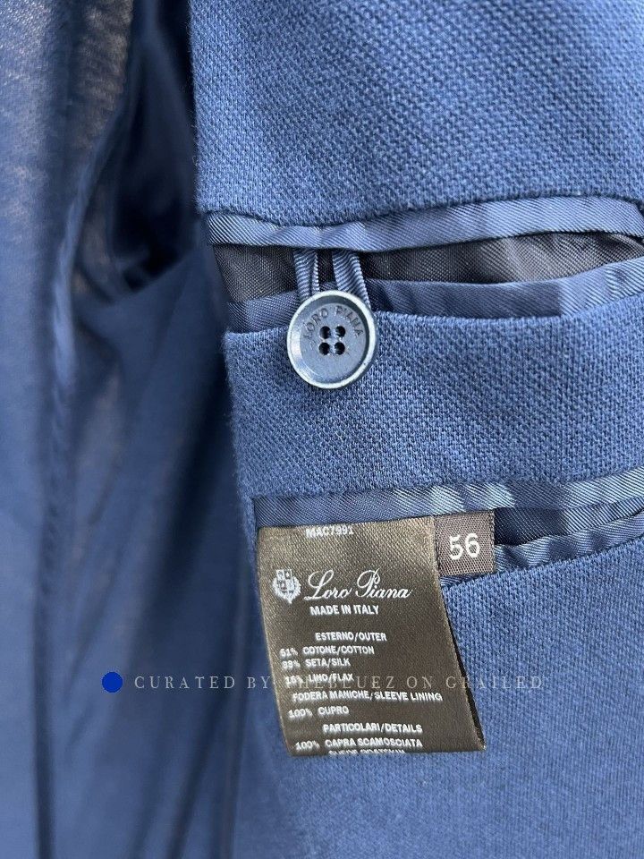 Loro Piana Blue Lightweight Button-Front Blazer Jacket Size US M / EU 48-50 / 2 - 4 Thumbnail