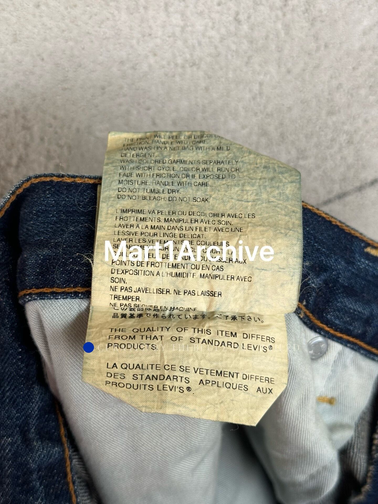 Junya Watanabe Blue Denim Jeans with White Text Print Size US 32 / EU 48 - 10 Thumbnail