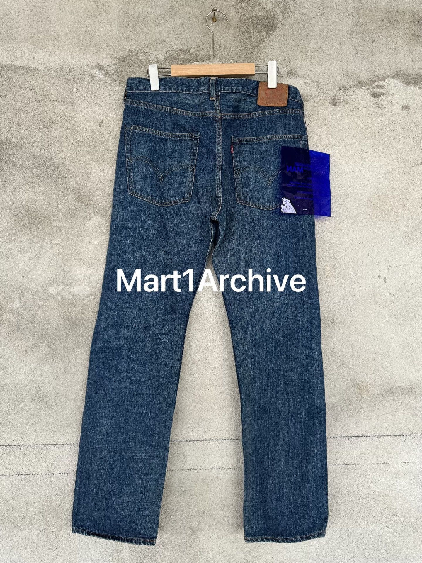 Junya Watanabe Blue Denim Jeans with White Text Print Size US 32 / EU 48 - 3 Thumbnail