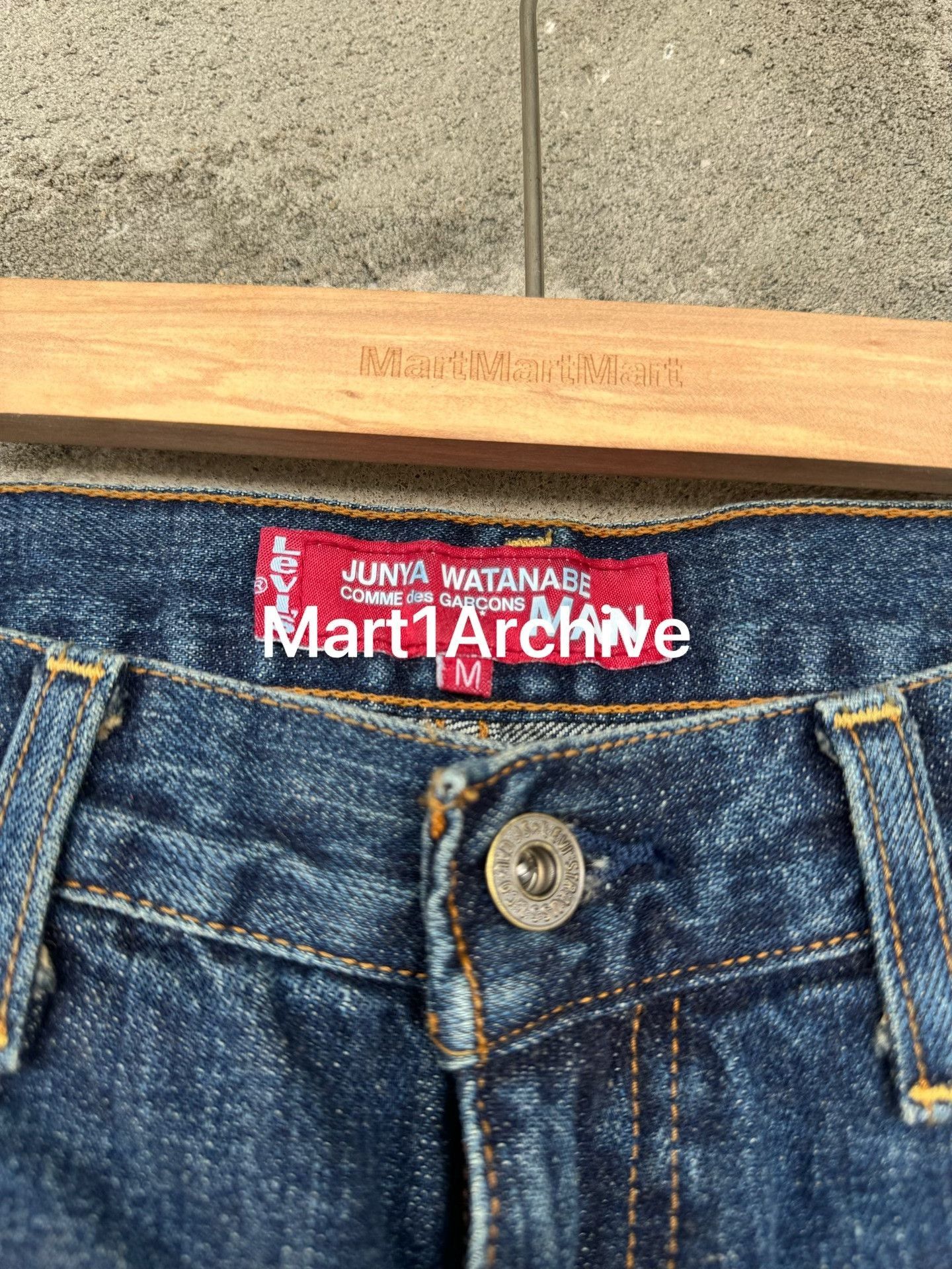 Junya Watanabe Blue Denim Jeans with White Text Print Size US 32 / EU 48 - 6 Thumbnail
