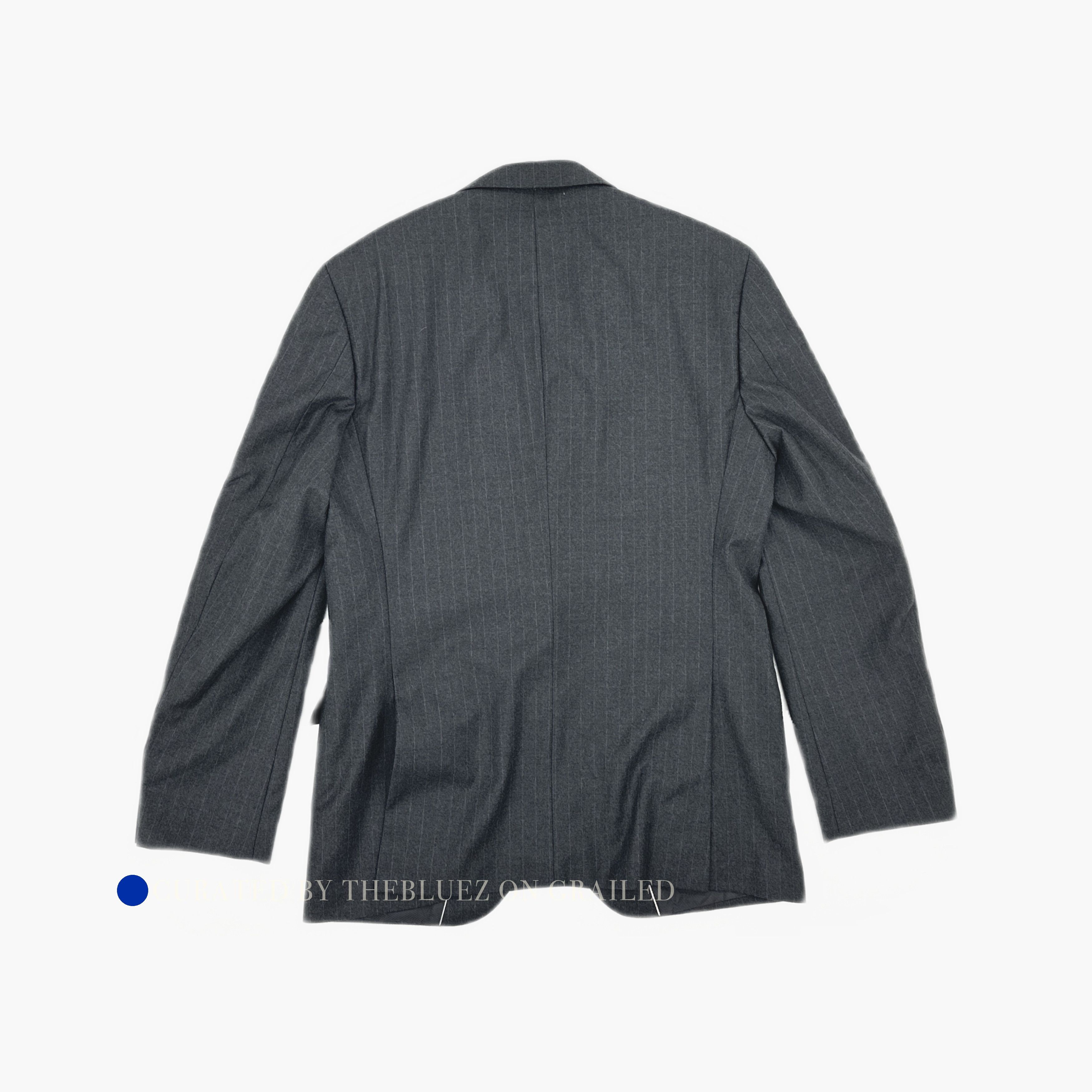 Loro Piana Gray Pinstripe Single-Breasted Blazer Size US M / EU 48-50 / 2 - 2 Thumbnail