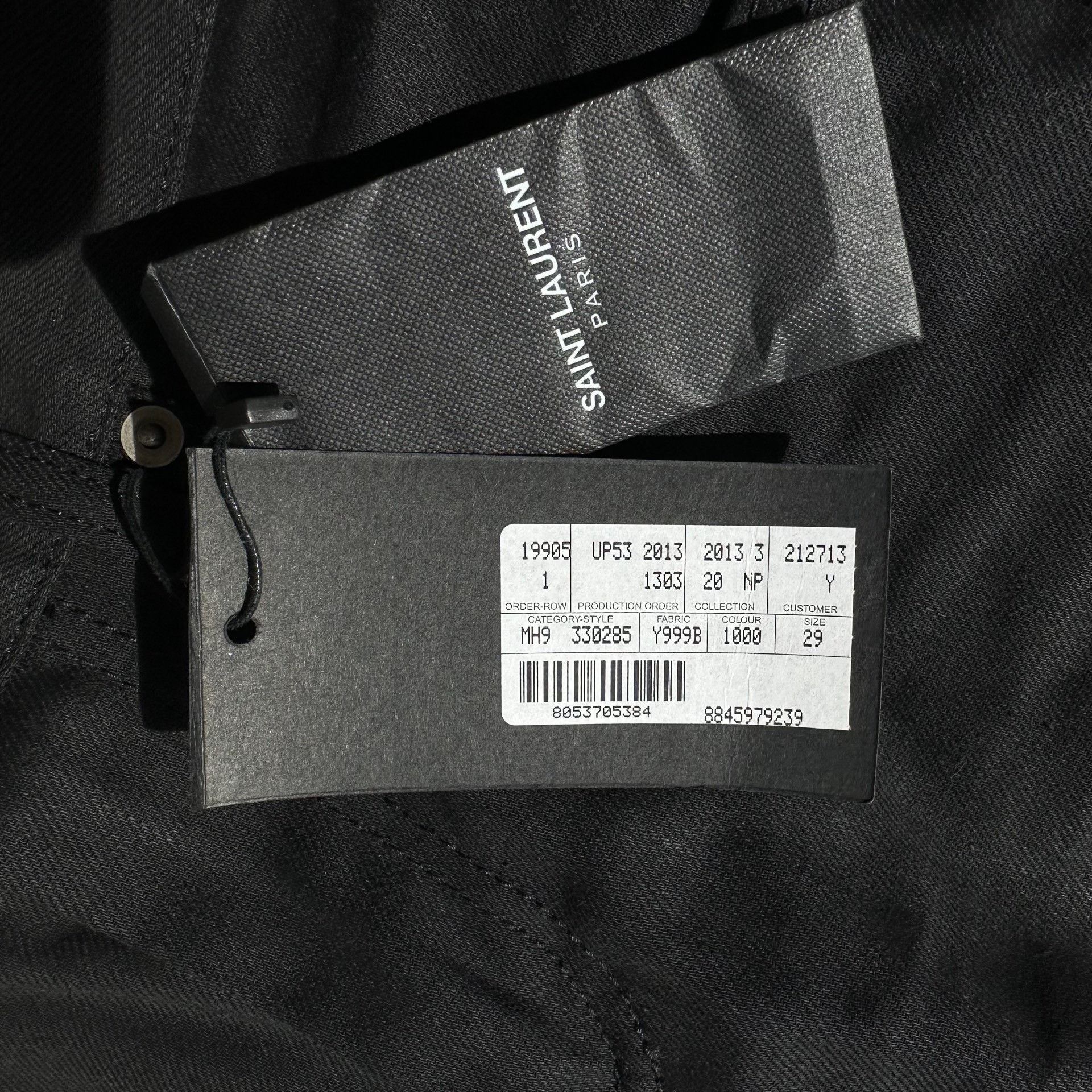 Saint Laurent Paris Black Moto Style Denim Jeans with Zippers Size US 32 / EU 48 - 6 Thumbnail