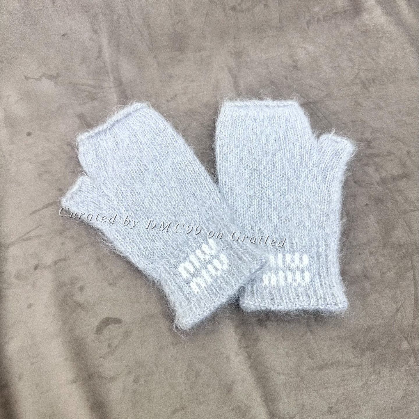 Miu Miu Miumiu Mohair Blend Fingerless Knit Gloves S Size ONE SIZE - 2 Thumbnail