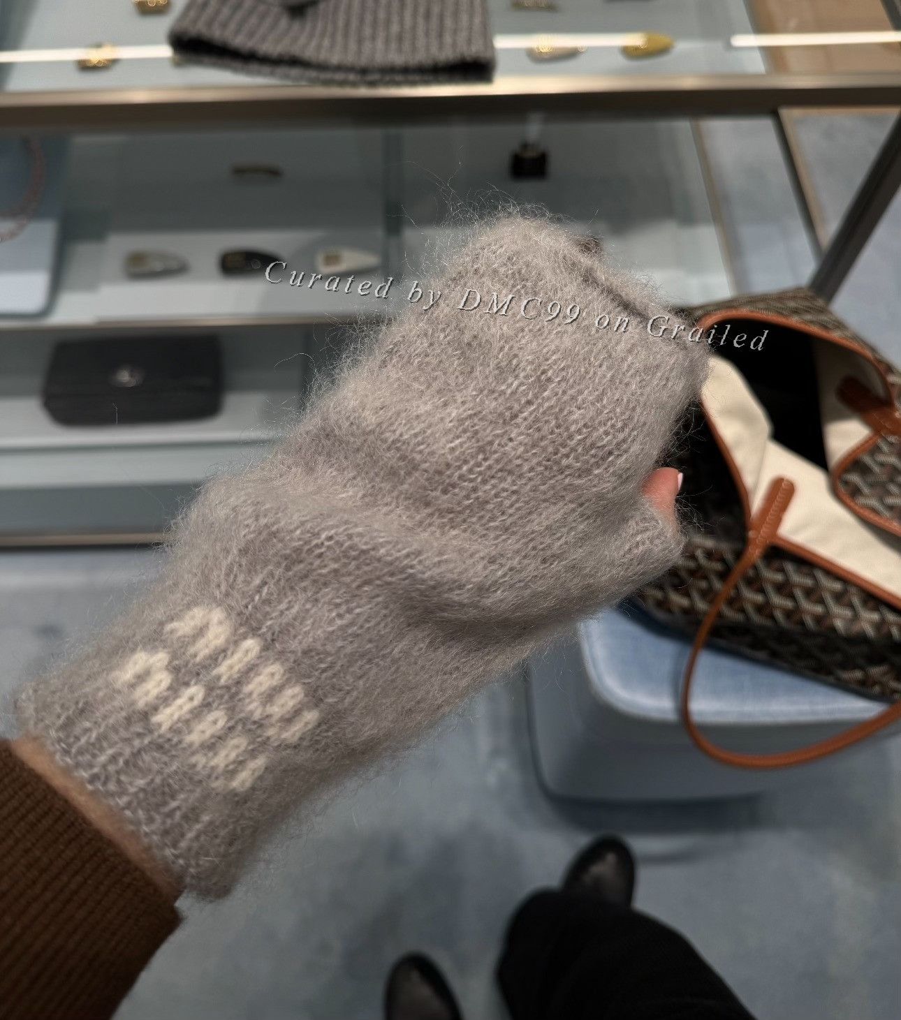 Miu Miu Miumiu Mohair Blend Fingerless Knit Gloves S Size ONE SIZE - 4 Thumbnail