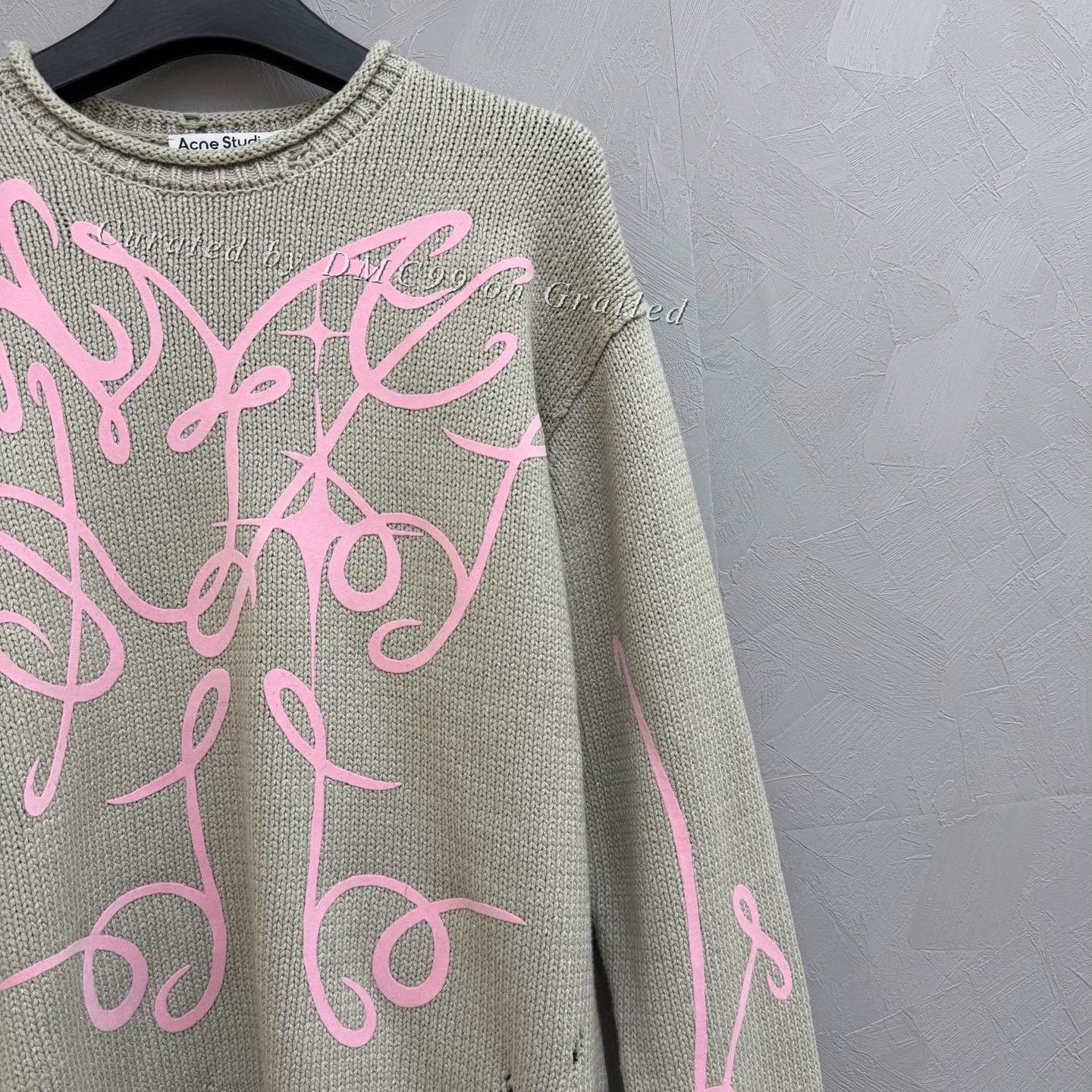 Acne Studios Acne Studios Pink Flocked Shimmer Knit Sweater Size XS / US 0-2 / IT 36-38 - 2 Thumbnail
