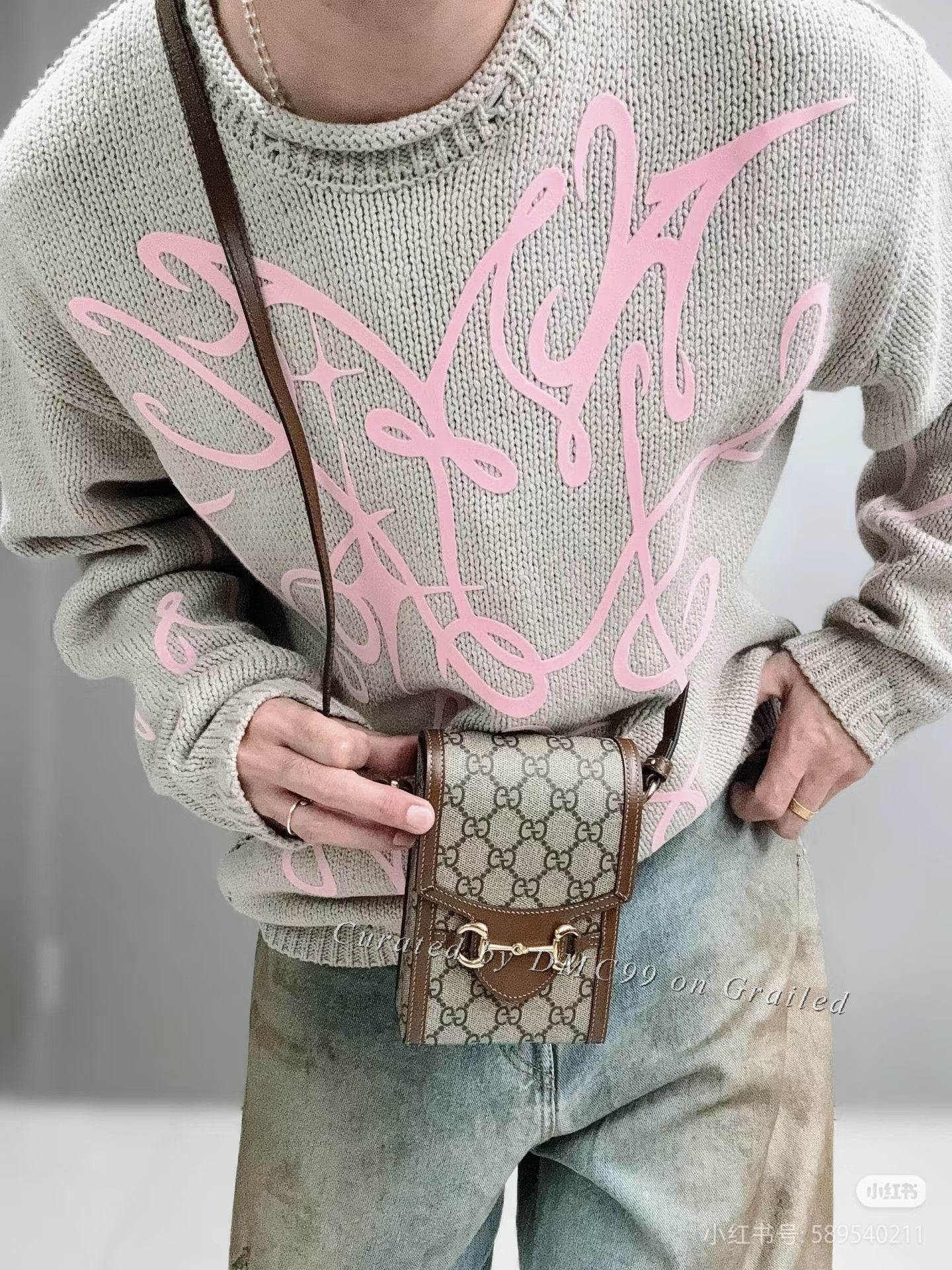 Acne Studios Acne Studios Pink Flocked Shimmer Knit Sweater Size XS / US 0-2 / IT 36-38 - 5 Thumbnail