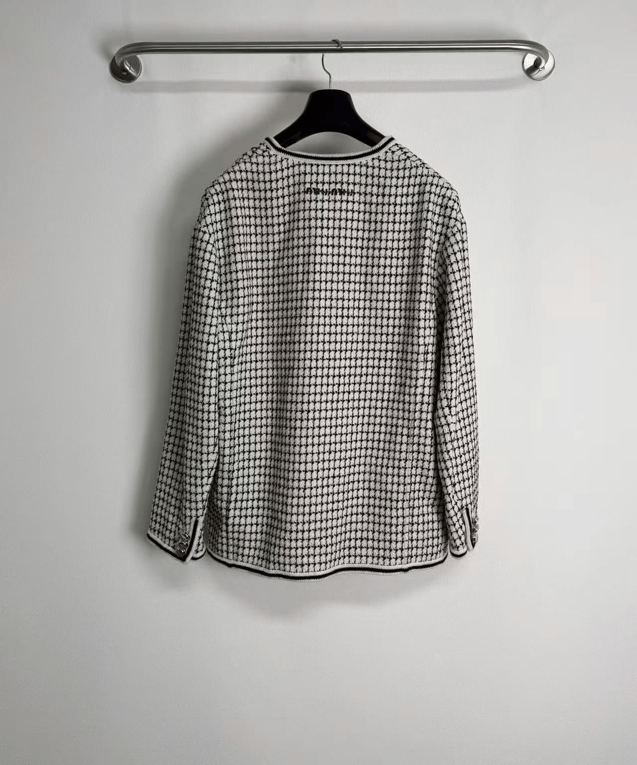 Miu Miu Miu Miu V-neck Houndstooth Tweed Jacket Size M / US 6-8 / IT 42-44 - 5 Thumbnail