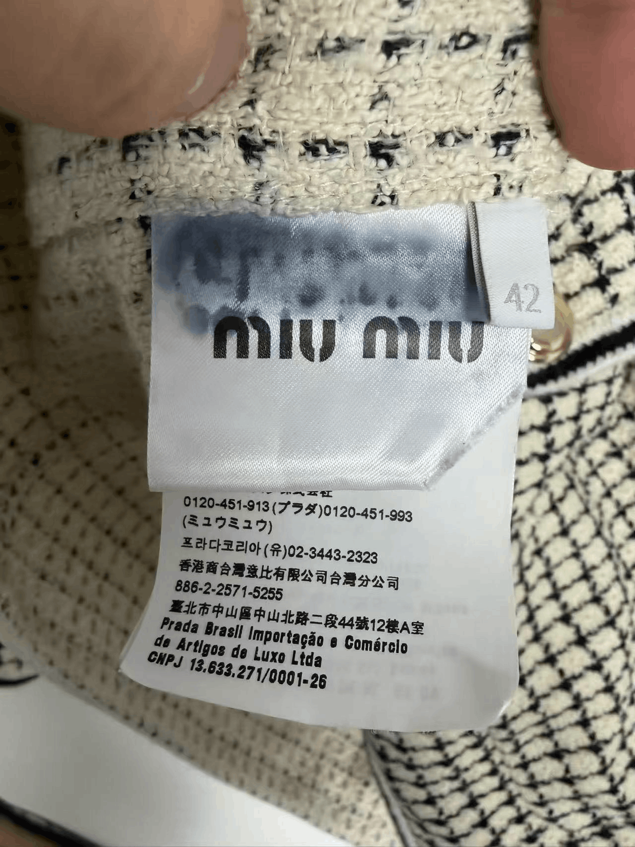 Miu Miu Miu Miu V-neck Houndstooth Tweed Jacket Size M / US 6-8 / IT 42-44 - 3 Thumbnail