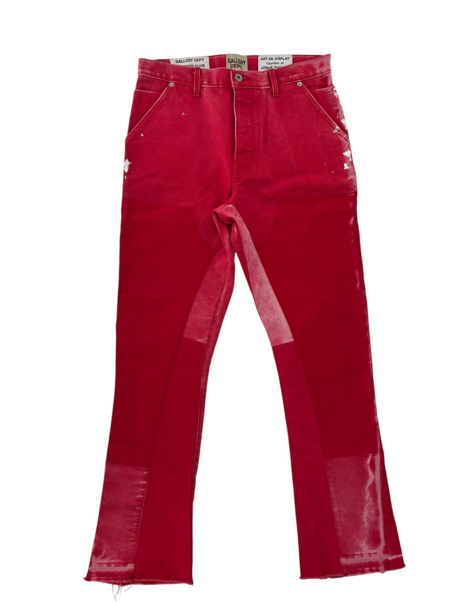 Gallery Dept. La Carpenter Flared Jeans Bright Red Size US 33 - 2 Thumbnail