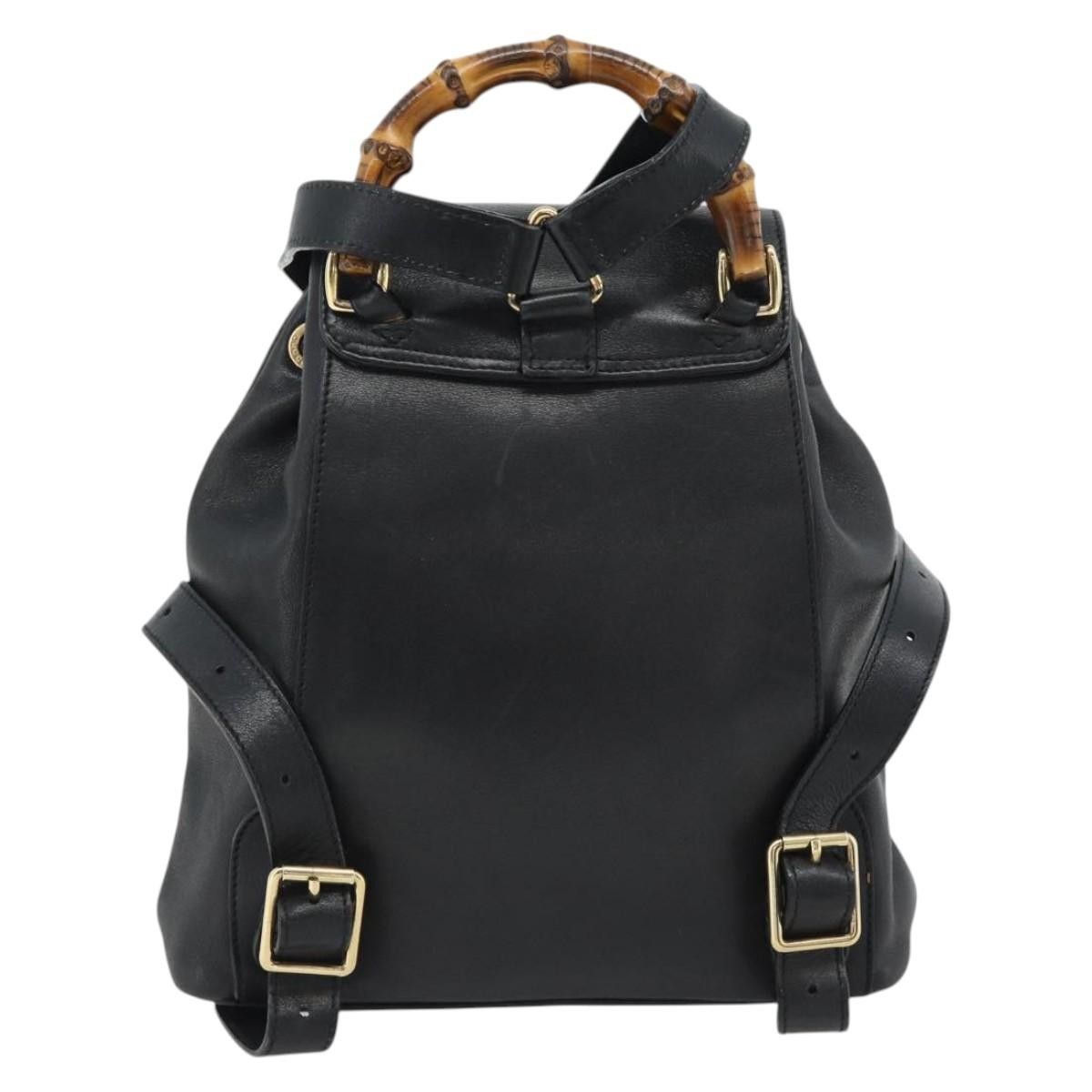 Gucci Gucci Vintage Bamboo Backpack Leather Size ONE SIZE - 2 Thumbnail