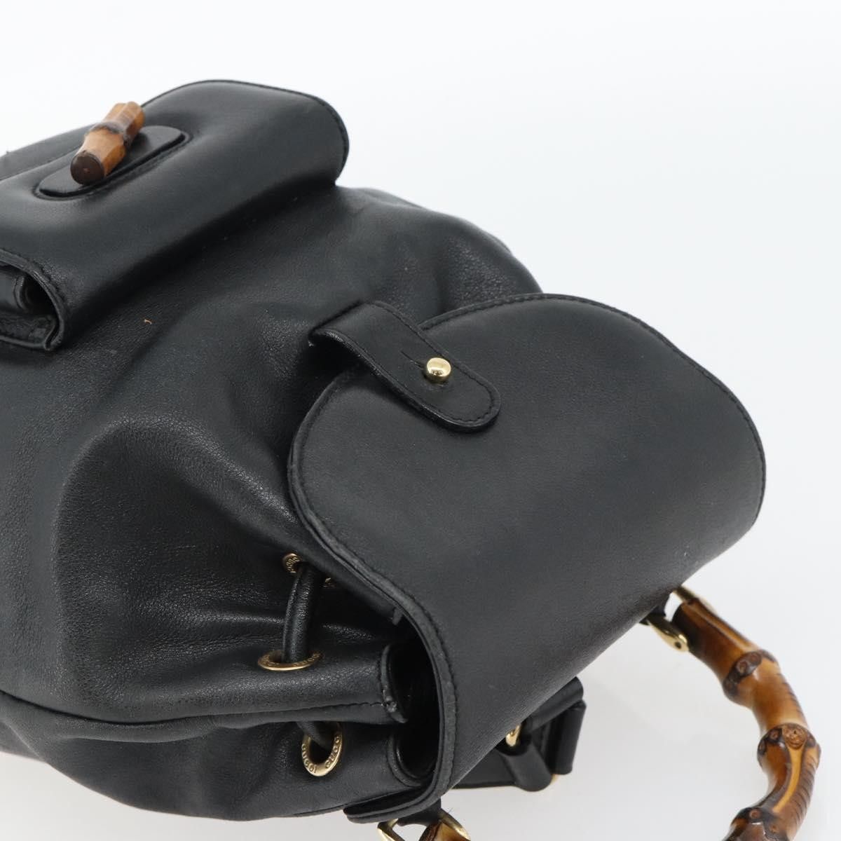 Gucci Gucci Vintage Bamboo Backpack Leather Size ONE SIZE - 14 Thumbnail