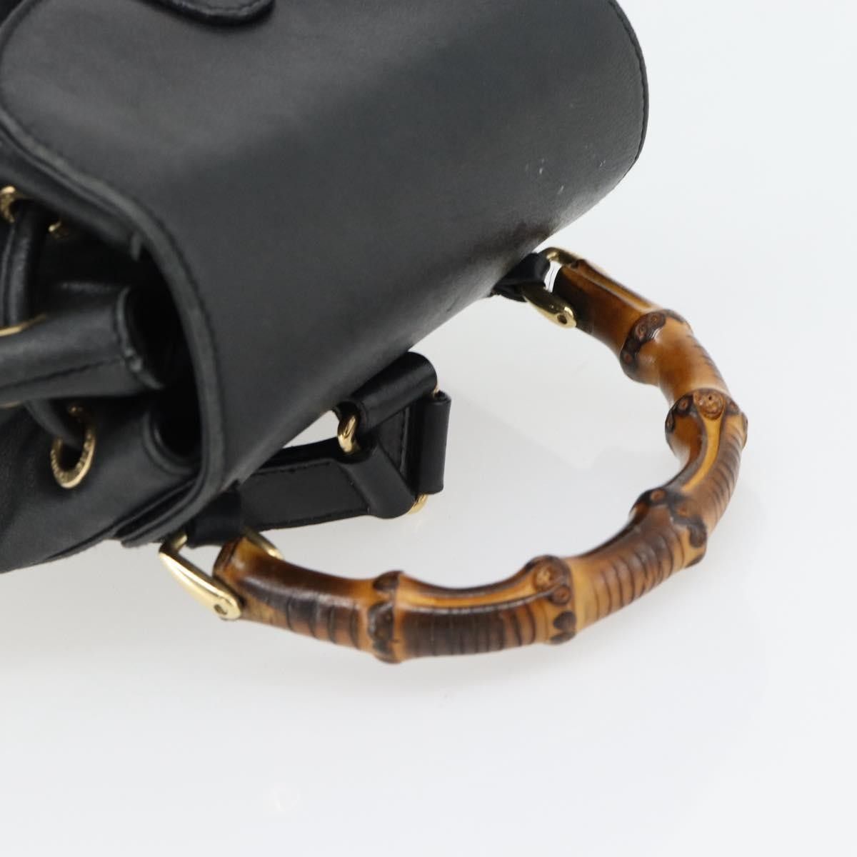 Gucci Gucci Vintage Bamboo Backpack Leather Size ONE SIZE - 15 Thumbnail