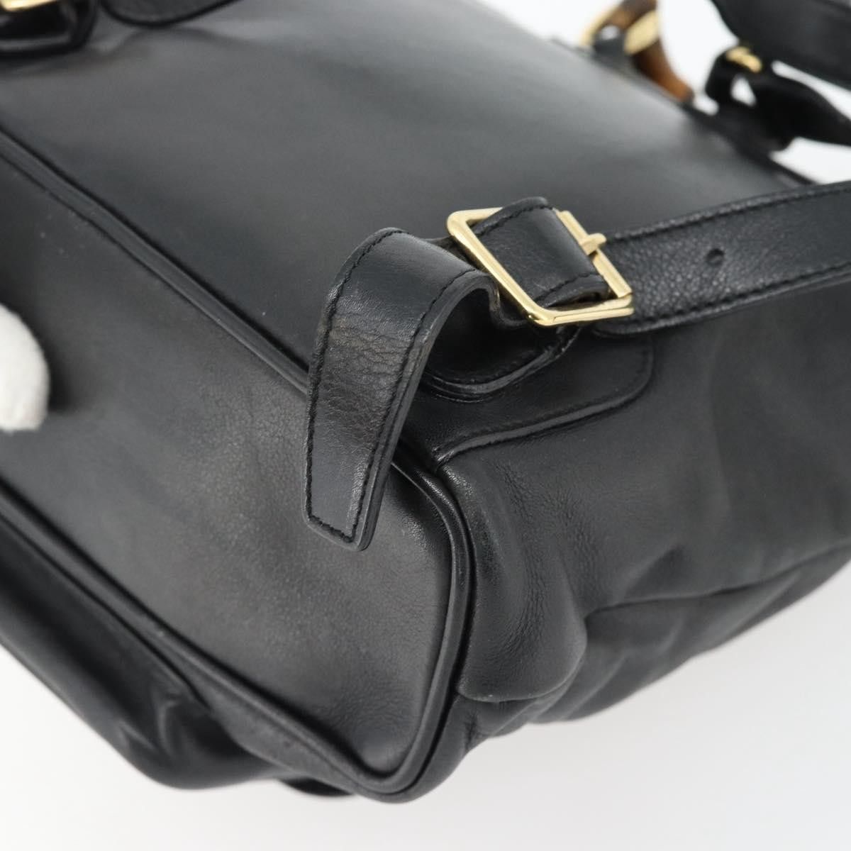 Gucci Gucci Vintage Bamboo Backpack Leather Size ONE SIZE - 12 Thumbnail