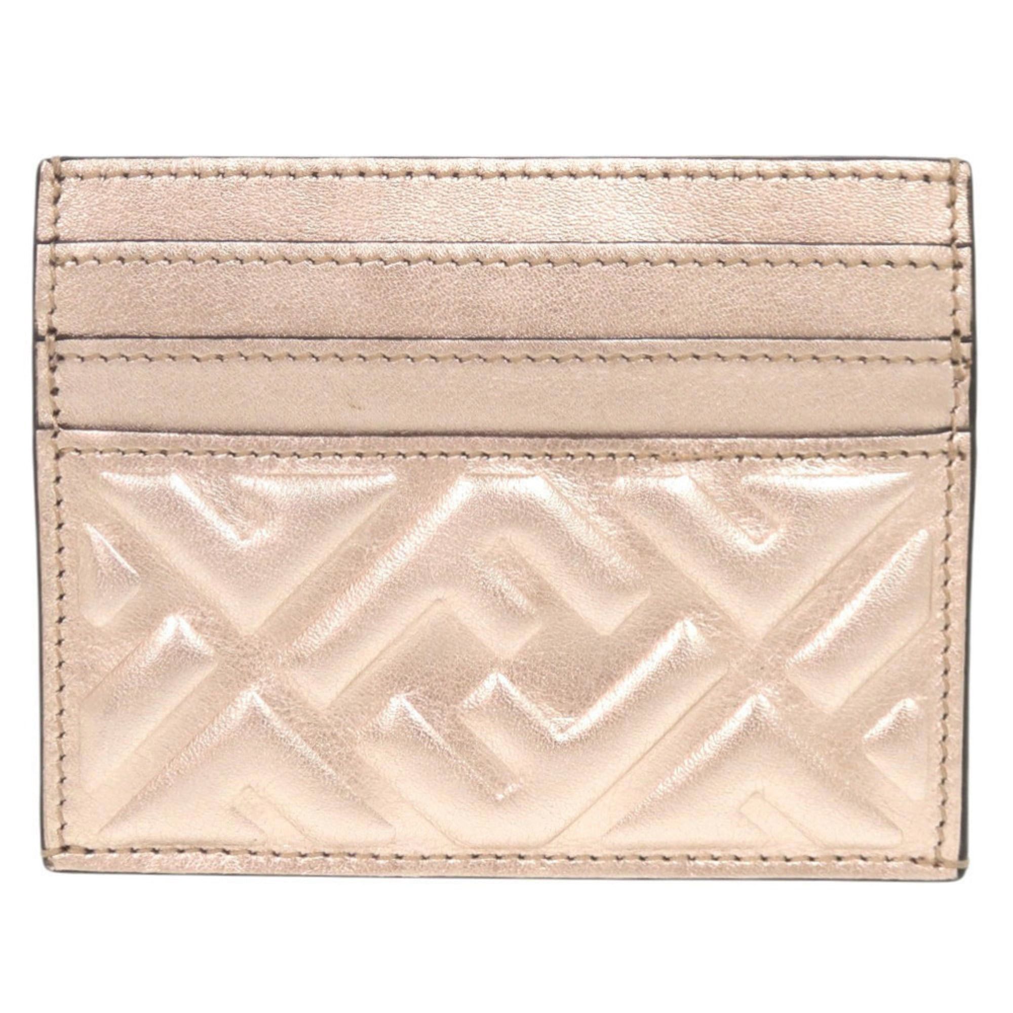 Fendi Excellent condition Fendi Baguette 8M0423 leather champagne pink business card holder/card case/wallet/coin case 0869FENDI Size ONE SIZE - 2 Thumbnail