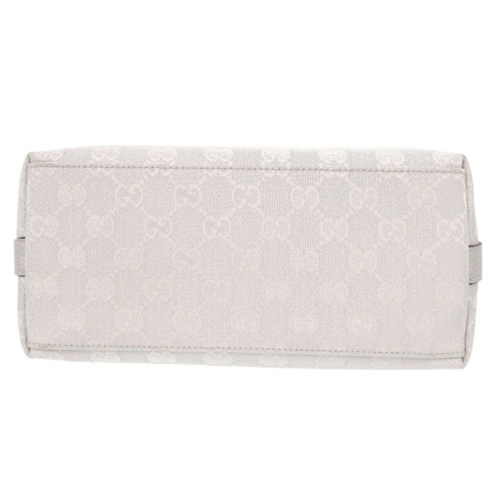 Gucci Excellent condition Gucci GG canvas leather 257282 silver one-shoulder bag 0565GUCCI Size ONE SIZE - 3 Thumbnail