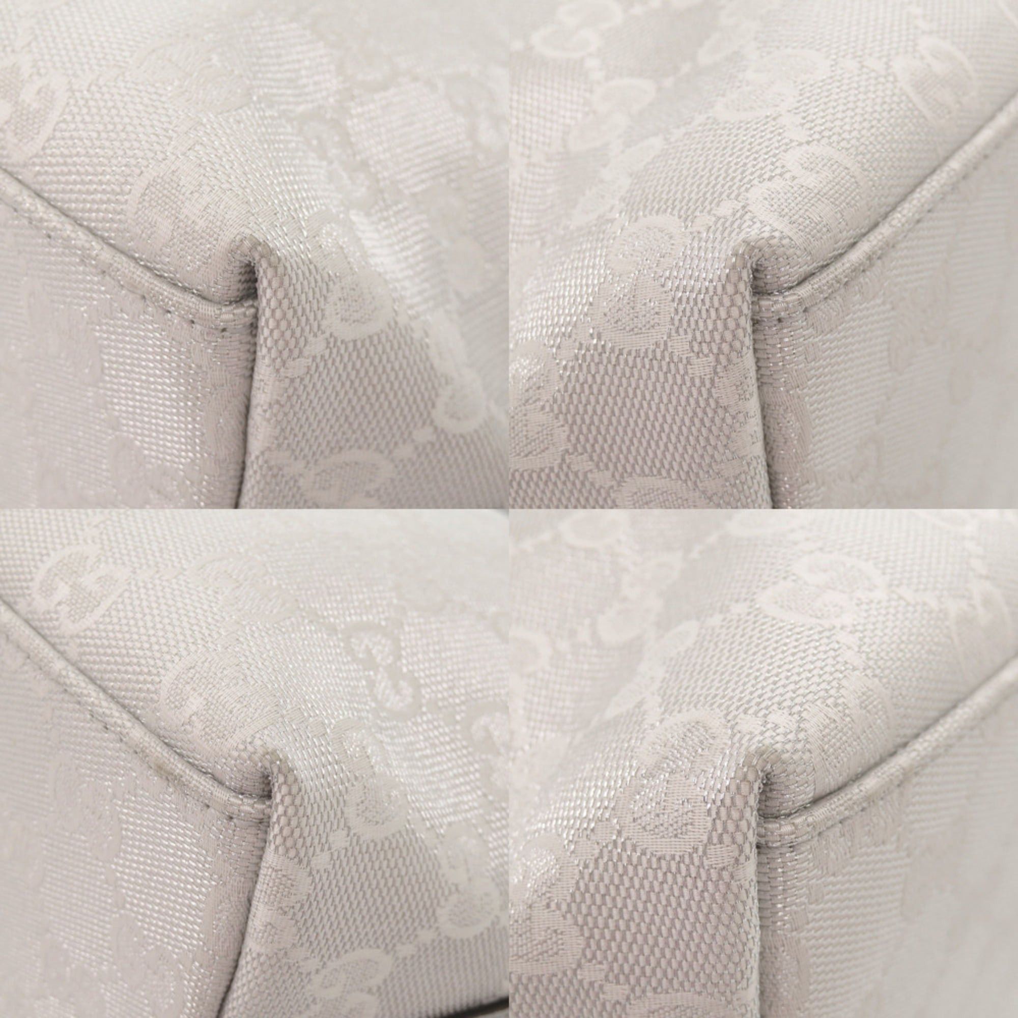 Gucci Excellent condition Gucci GG canvas leather 257282 silver one-shoulder bag 0565GUCCI Size ONE SIZE - 7 Thumbnail