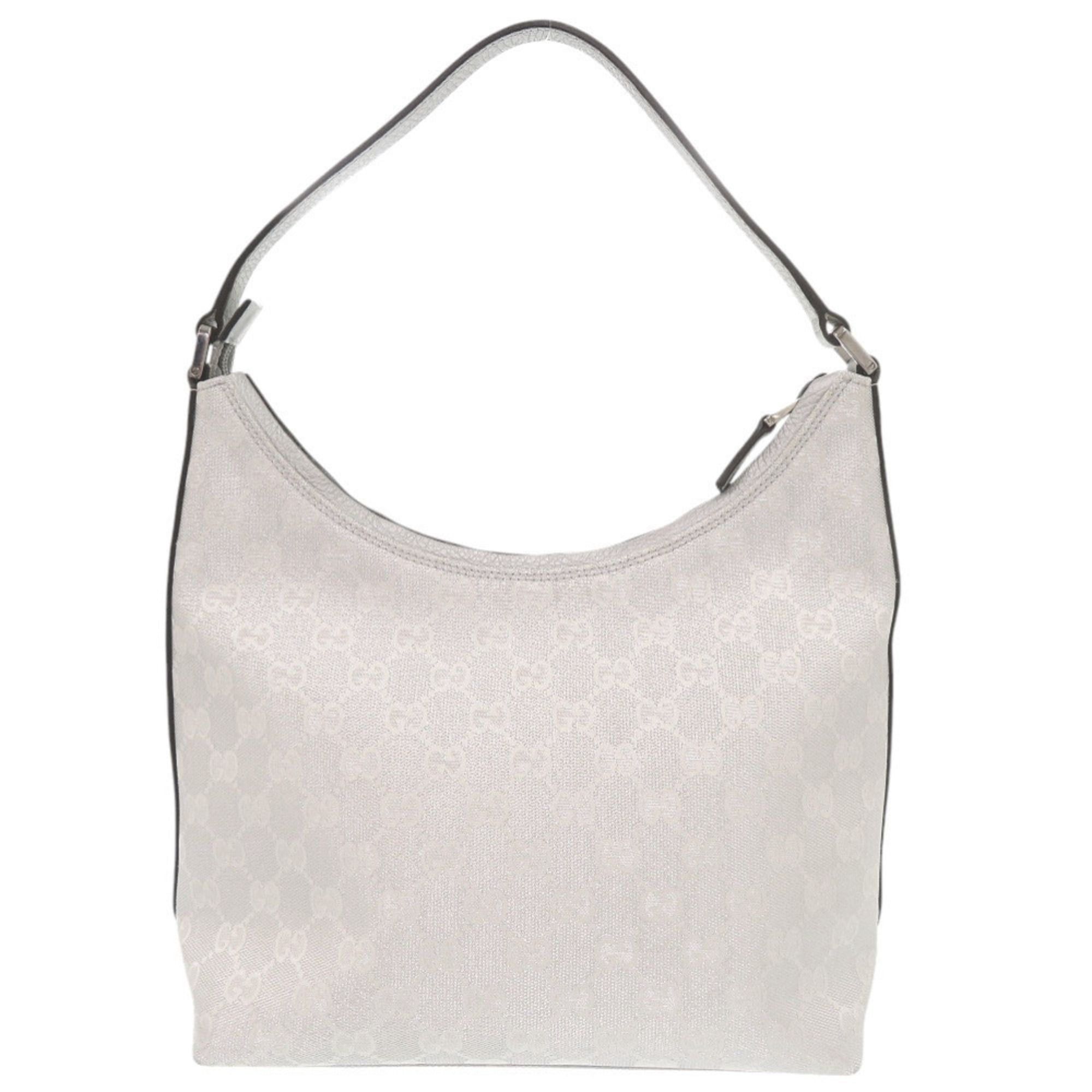 Gucci Excellent condition Gucci GG canvas leather 257282 silver one-shoulder bag 0565GUCCI Size ONE SIZE - 2 Thumbnail