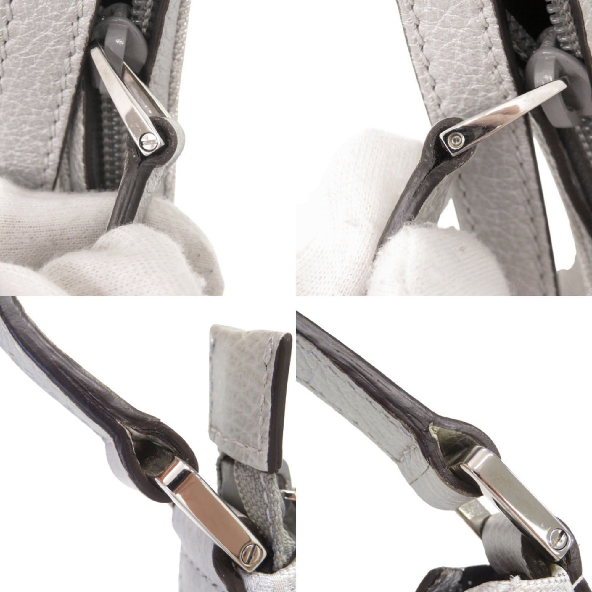 Gucci Excellent condition Gucci GG canvas leather 257282 silver one-shoulder bag 0565GUCCI Size ONE SIZE - 8 Thumbnail