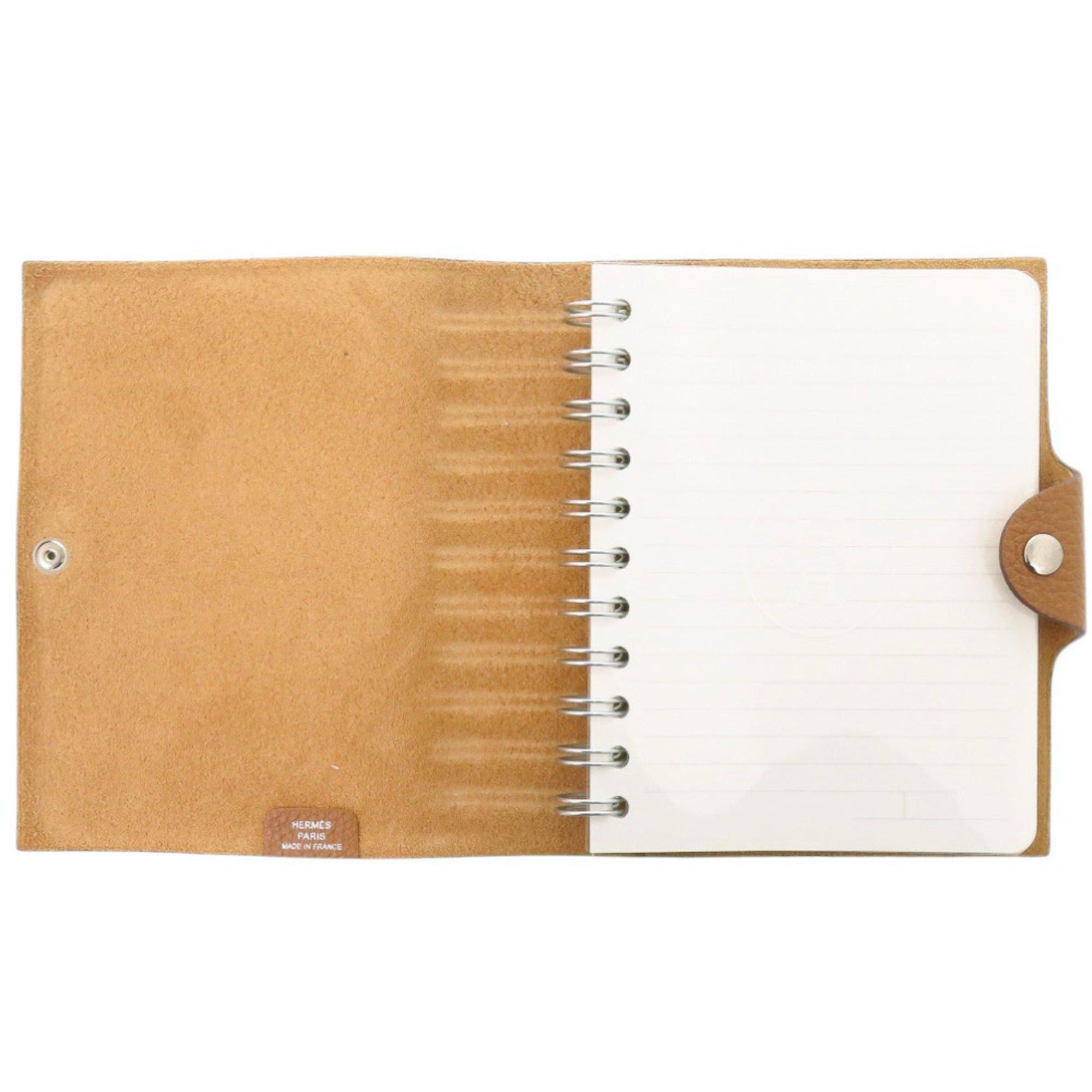 Hermes Excellent condition Hermes Ulysses PM Togo leather notebook cover in gold with silver hardware, □O stamp (2011 production). Brown. 0912HERMES Size ONE SIZE - 4 Thumbnail