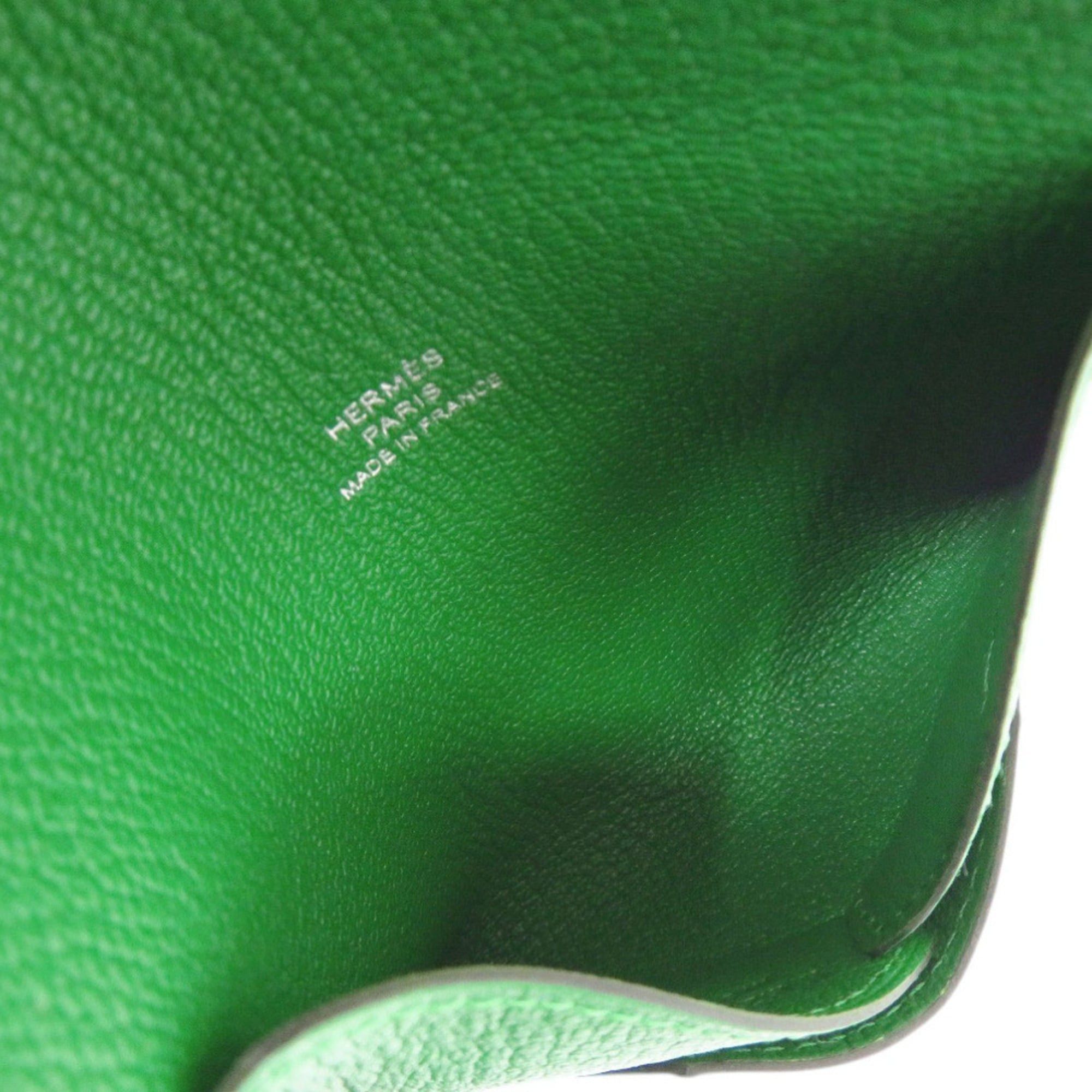 Hermes Unused Hermes Envelope MM Chevre Mysore Bamboo K stamp (2025 production) Business card holder/card case wallet Green 0849HERMES Size ONE SIZE - 6 Thumbnail