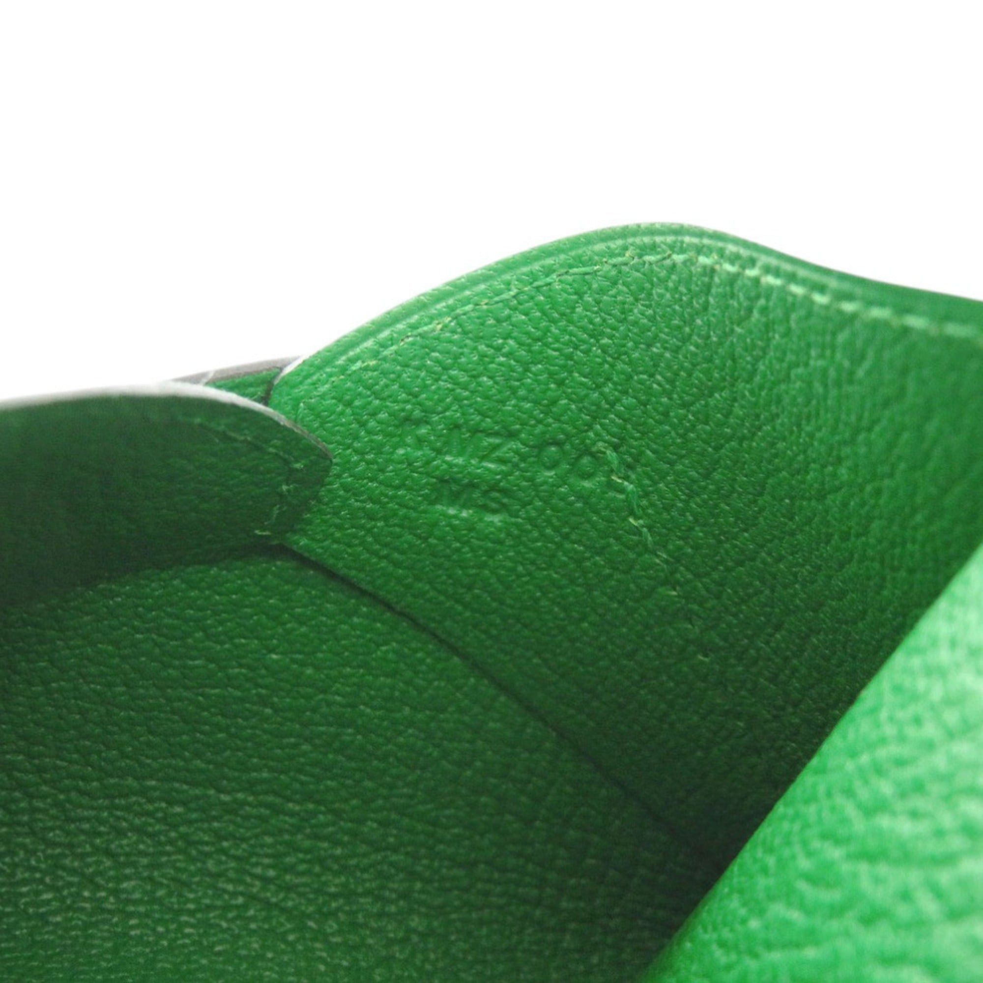 Hermes Unused Hermes Envelope MM Chevre Mysore Bamboo K stamp (2025 production) Business card holder/card case wallet Green 0849HERMES Size ONE SIZE - 8 Thumbnail