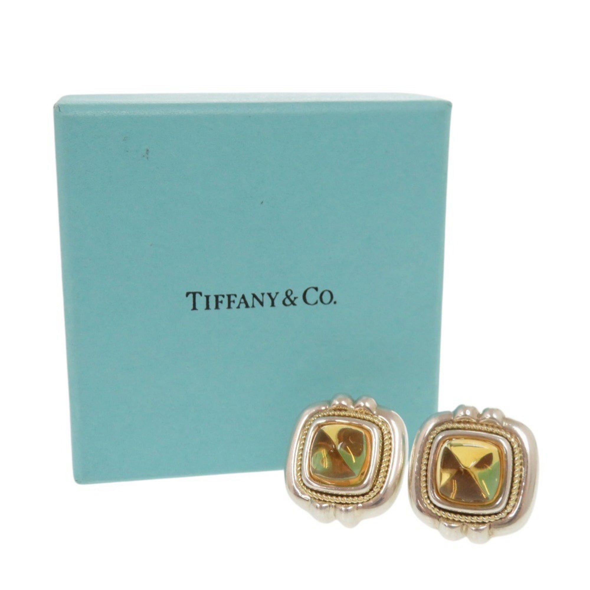 Tiffany & Co. Tiffany & Co. Vintage Square Sterling Silver 925 18K Yellow Gold 750 Citrine Earrings 0491 TIFFANY&Co. Size ONE SIZE - 2 Thumbnail