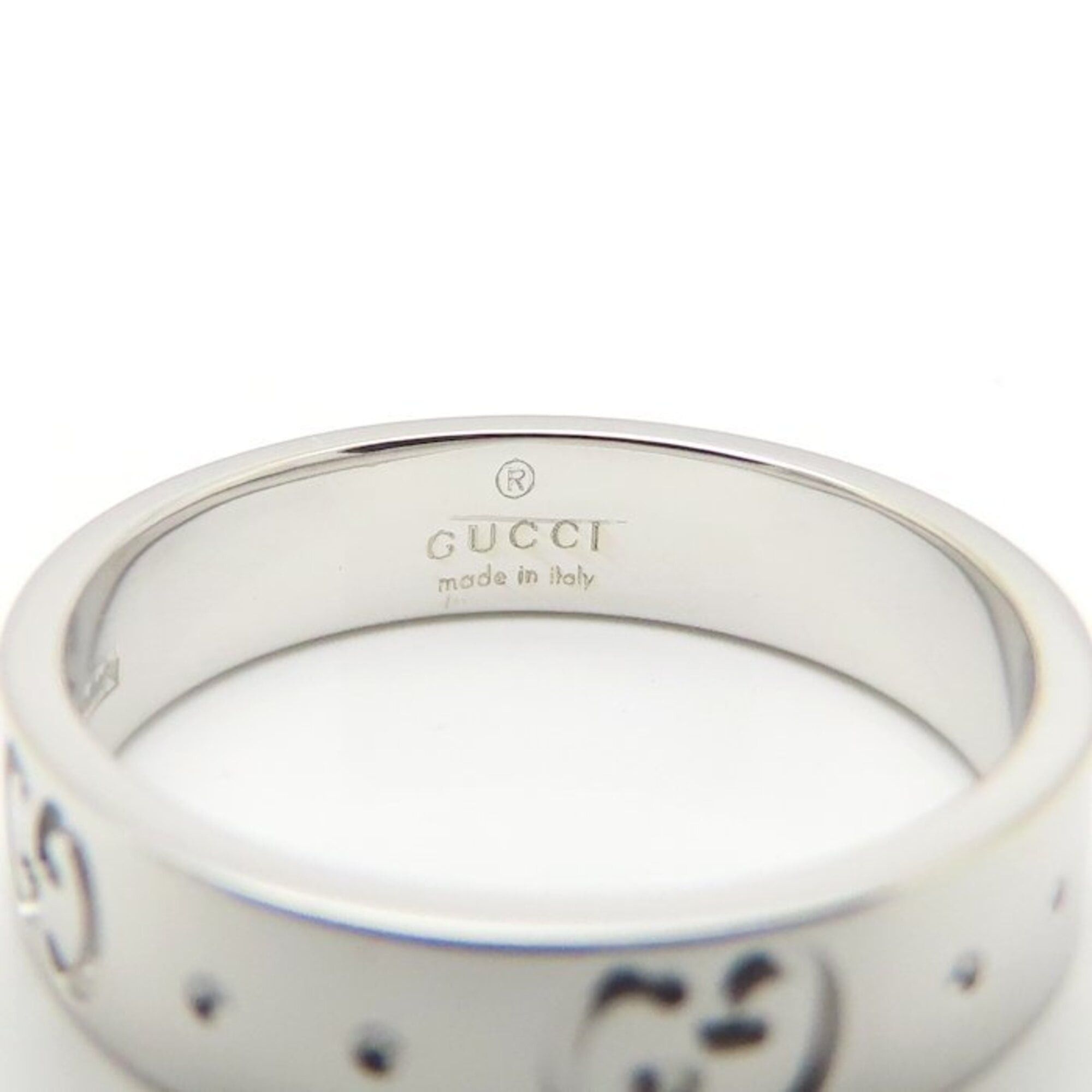 Gucci GUCCI Icon Ring, Size #8, 18K White Gold, Women's, Item Number 295548 Size ONE SIZE - 7 Thumbnail