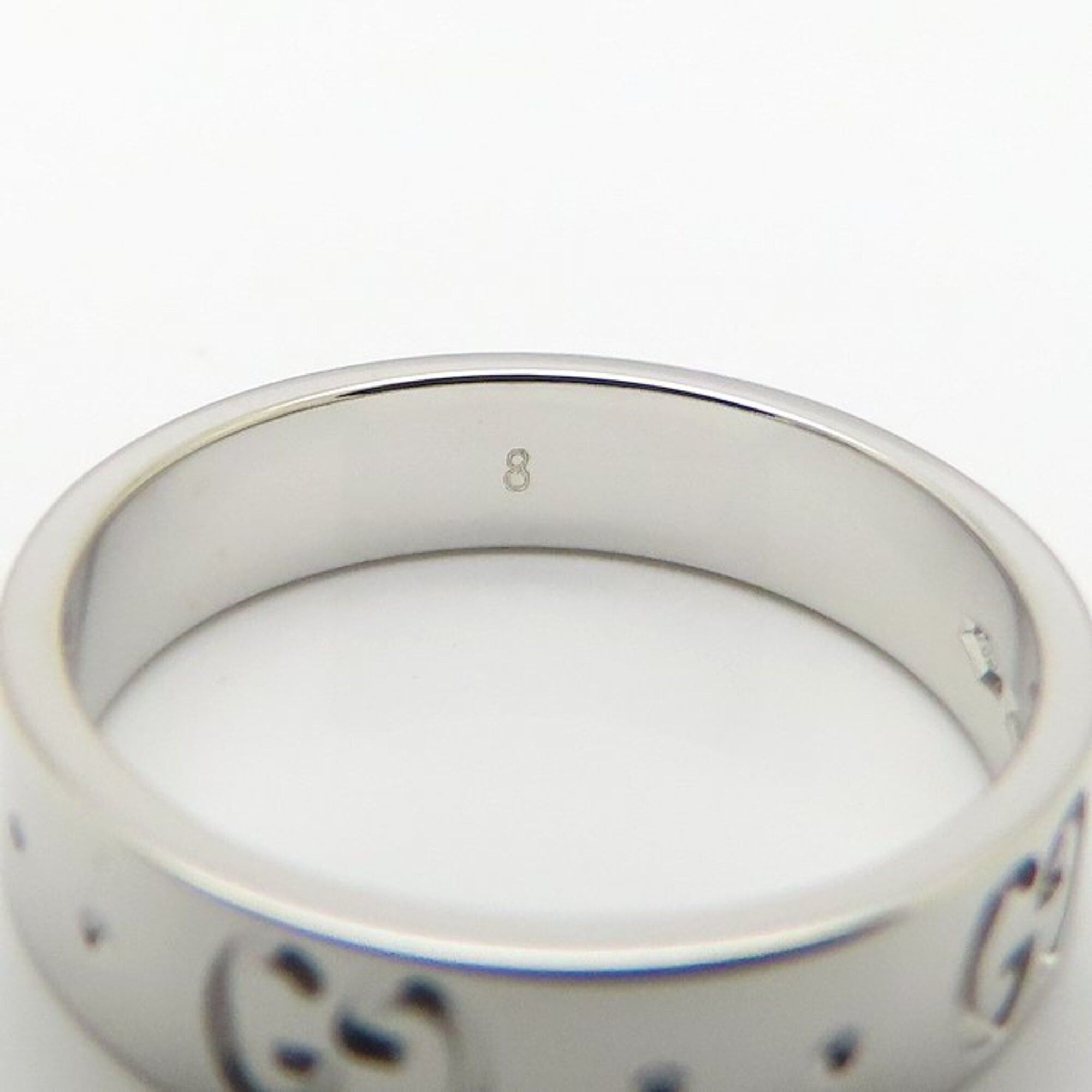 Gucci GUCCI Icon Ring, Size #8, 18K White Gold, Women's, Item Number 295548 Size ONE SIZE - 5 Thumbnail