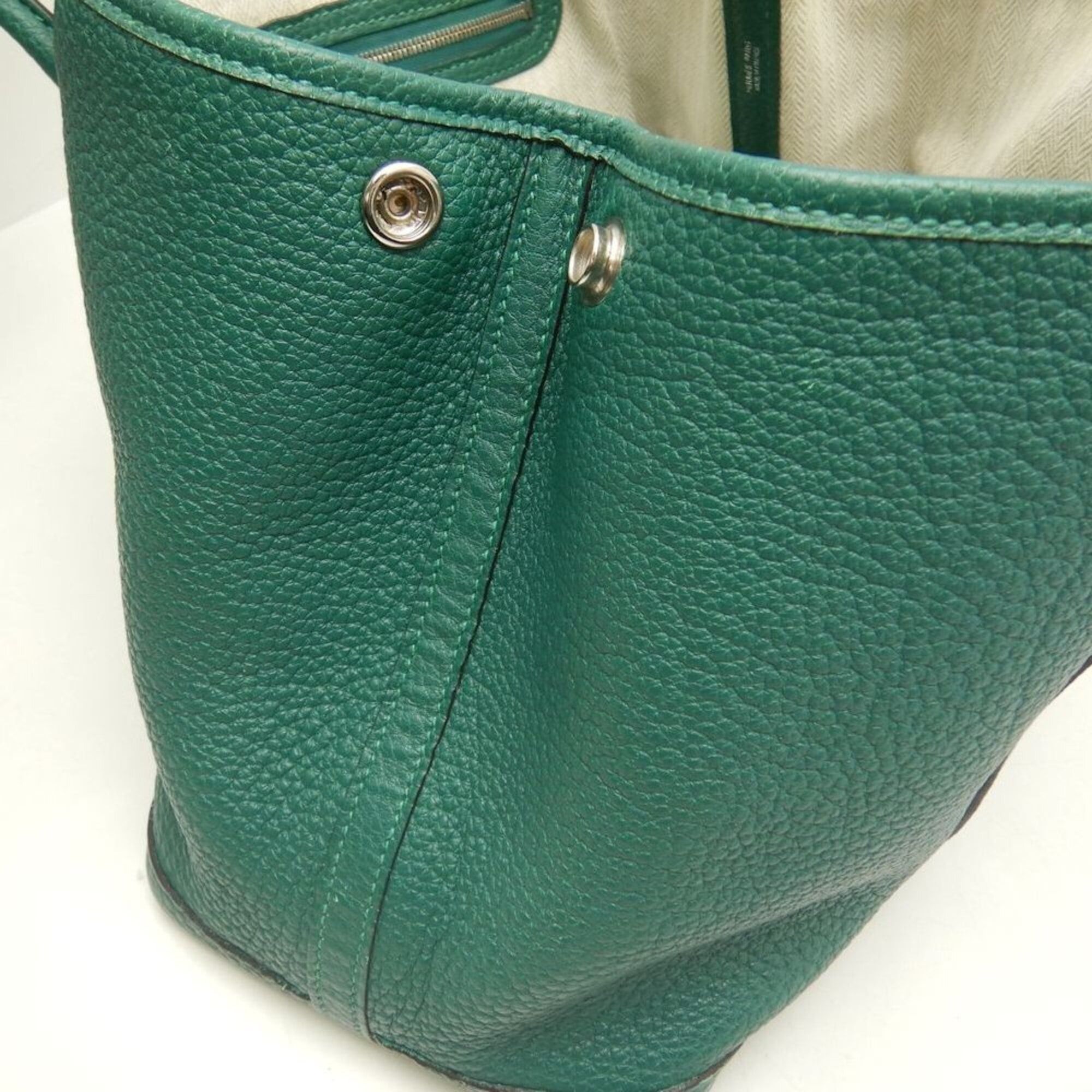 Hermes HERMES Garden Party Handbag, Negonda Green, Women's, 253854 Size ONE SIZE - 8 Thumbnail