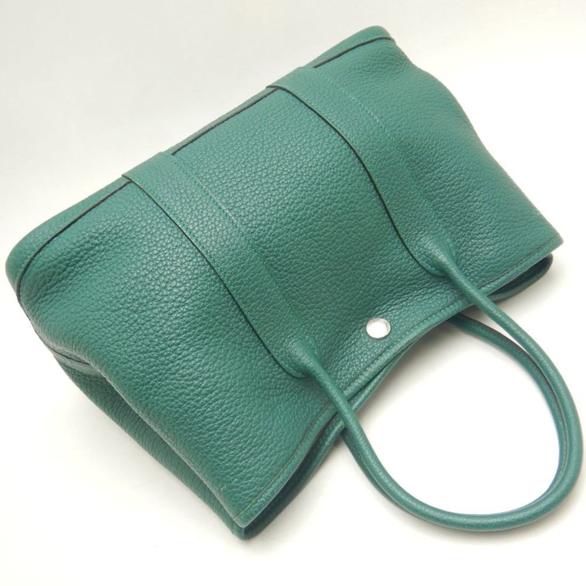 Hermes HERMES Garden Party Handbag, Negonda Green, Women's, 253854 Size ONE SIZE - 3 Thumbnail