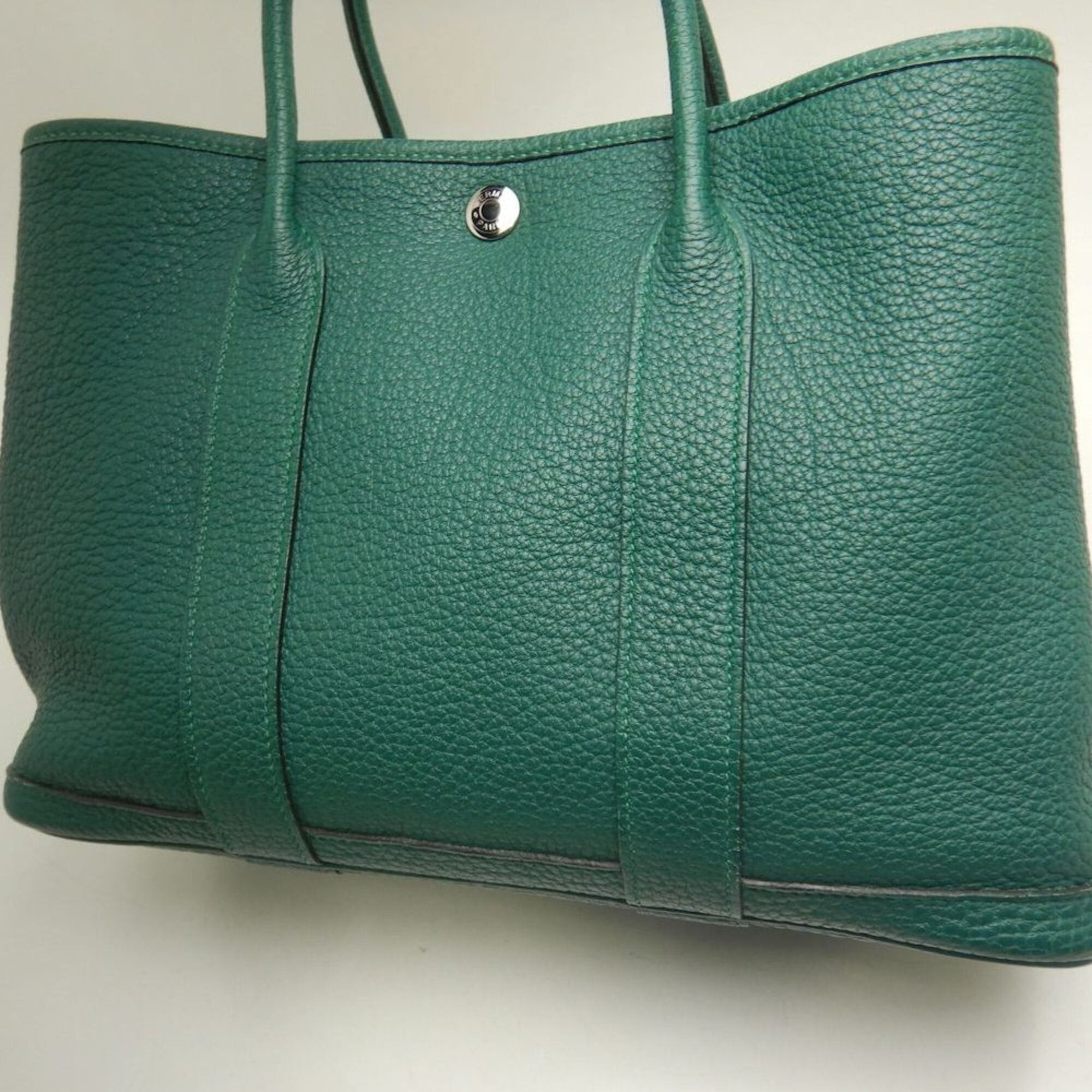 Hermes HERMES Garden Party Handbag, Negonda Green, Women's, 253854 Size ONE SIZE - 7 Thumbnail