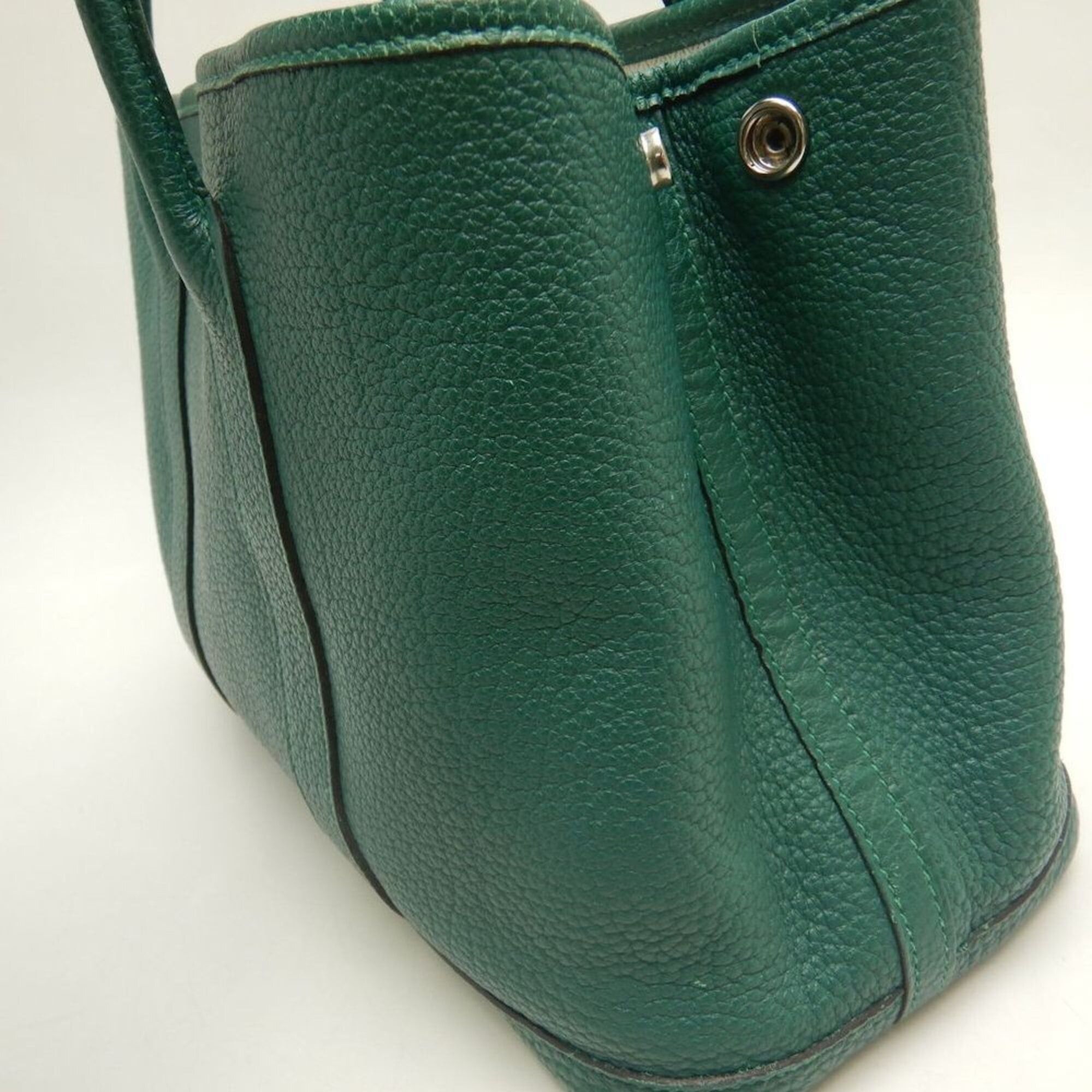 Hermes HERMES Garden Party Handbag, Negonda Green, Women's, 253854 Size ONE SIZE - 9 Thumbnail