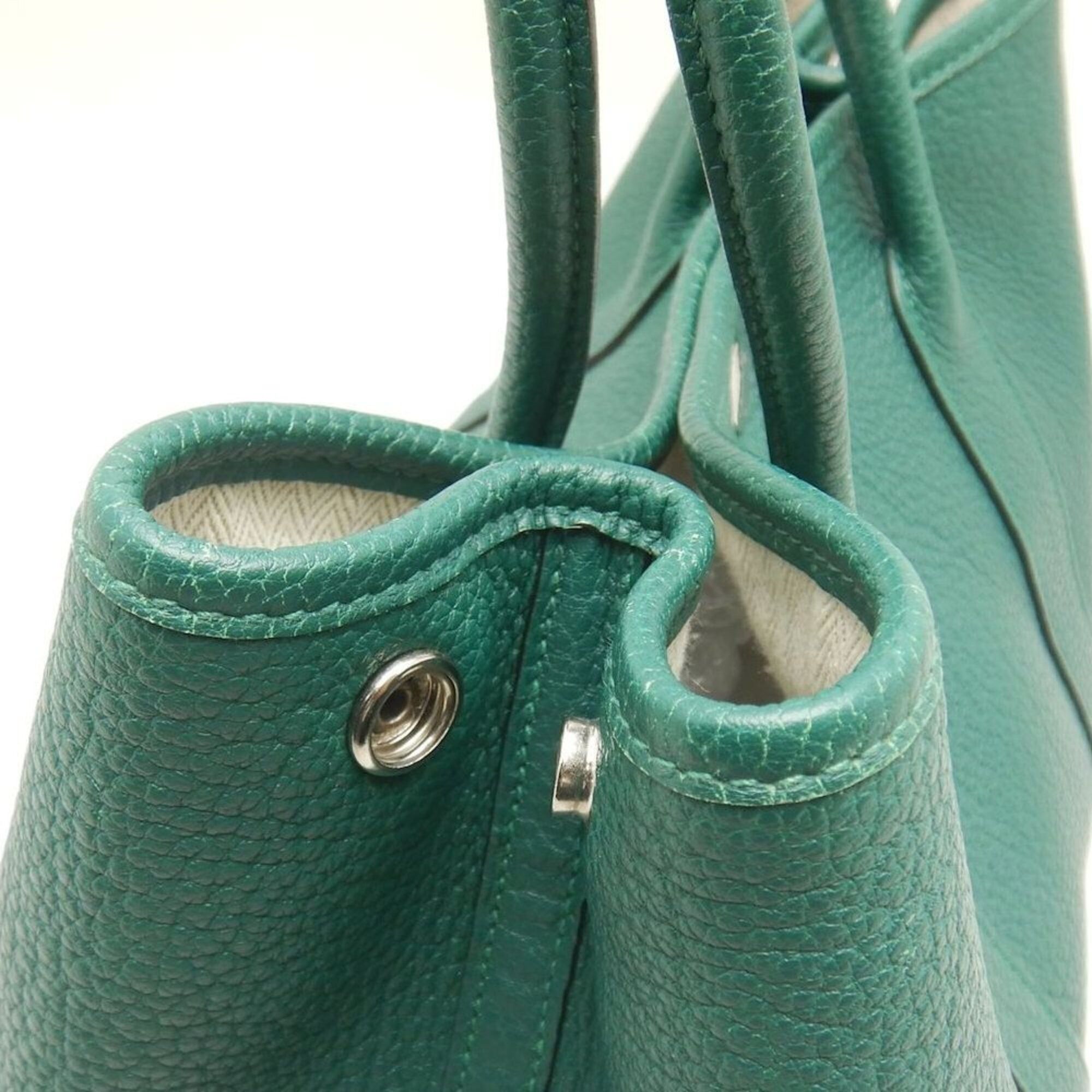 Hermes HERMES Garden Party Handbag, Negonda Green, Women's, 253854 Size ONE SIZE - 12 Thumbnail