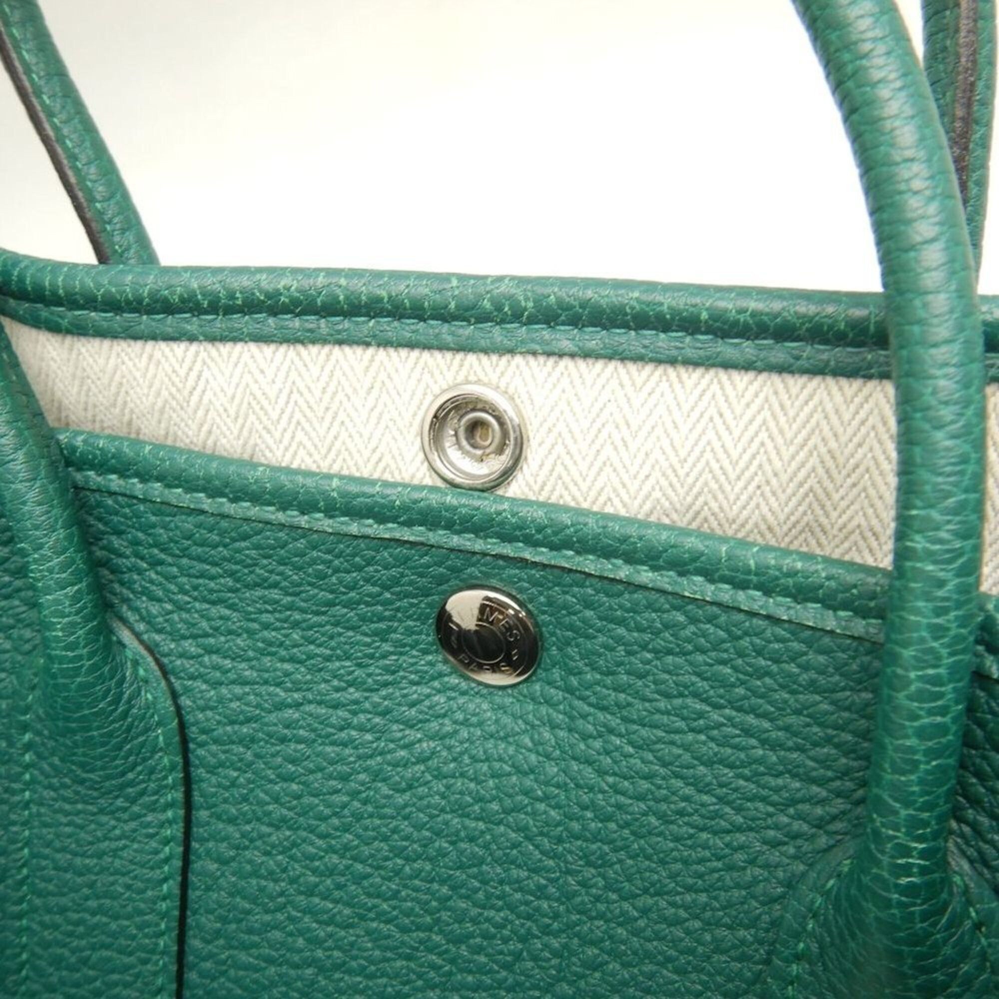 Hermes HERMES Garden Party Handbag, Negonda Green, Women's, 253854 Size ONE SIZE - 14 Thumbnail