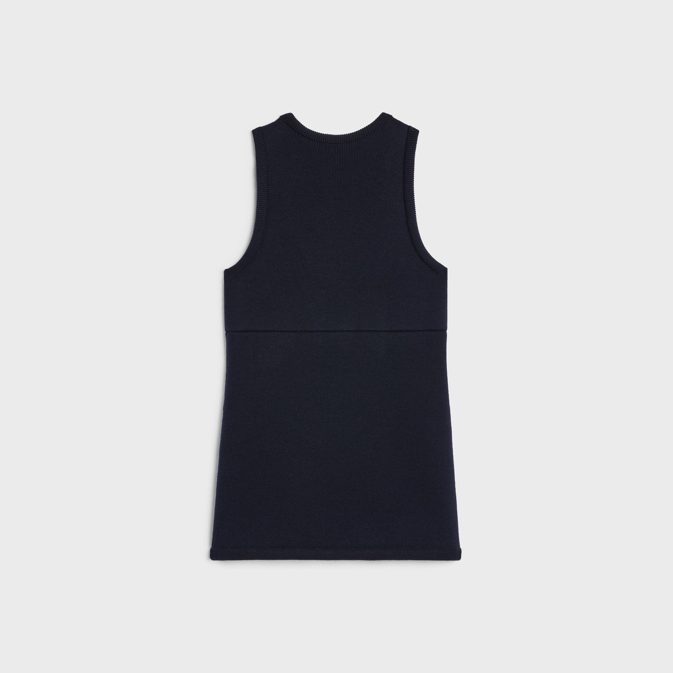 Celine TUNIC MINI DRESS IN INTERLOCK WOOL navy Size L / US 10 / IT 46 - 2 Thumbnail