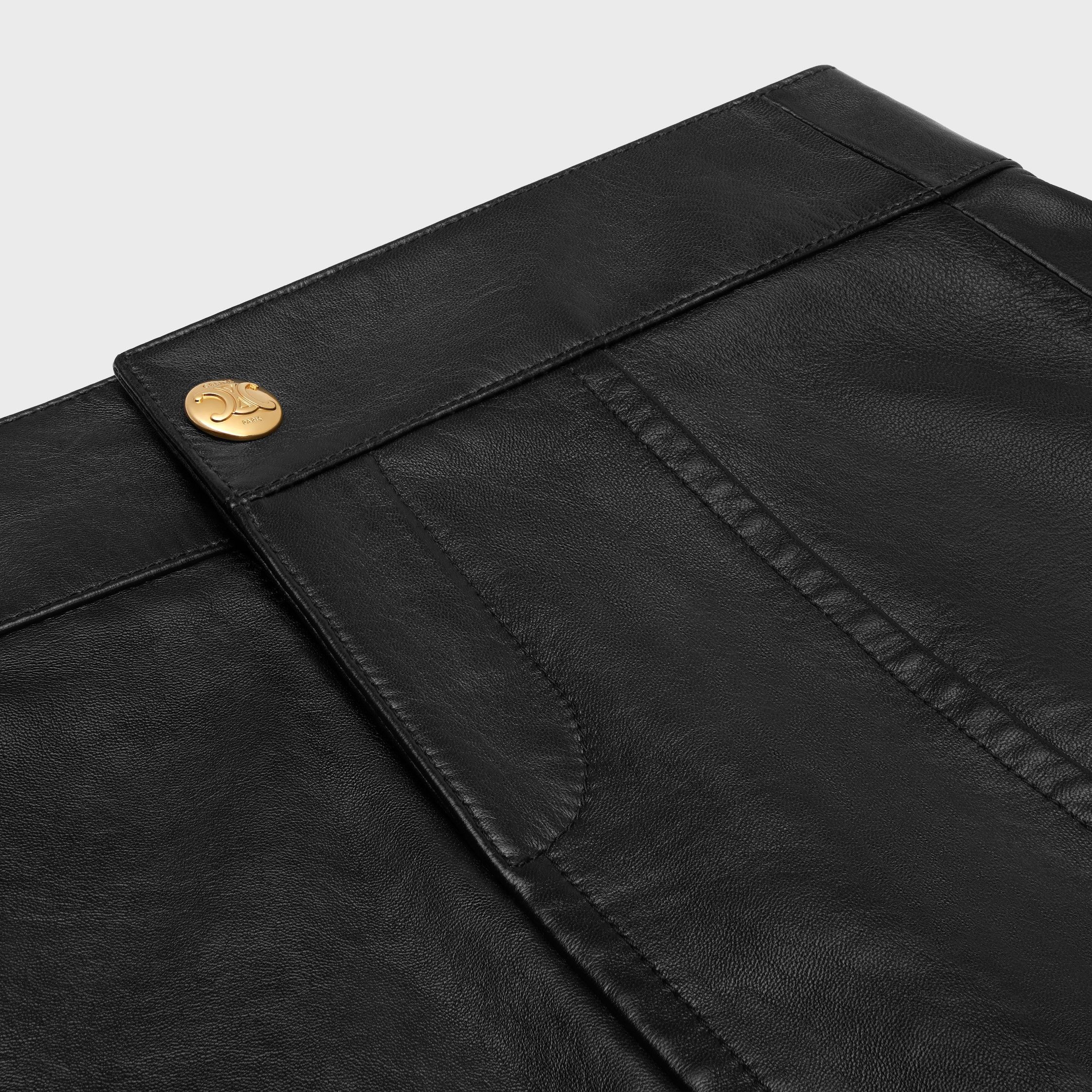 Celine MINI SKIRT IN SOFT LAMBSKIN black Size 24" / US 00 / IT 34 - 2 Thumbnail
