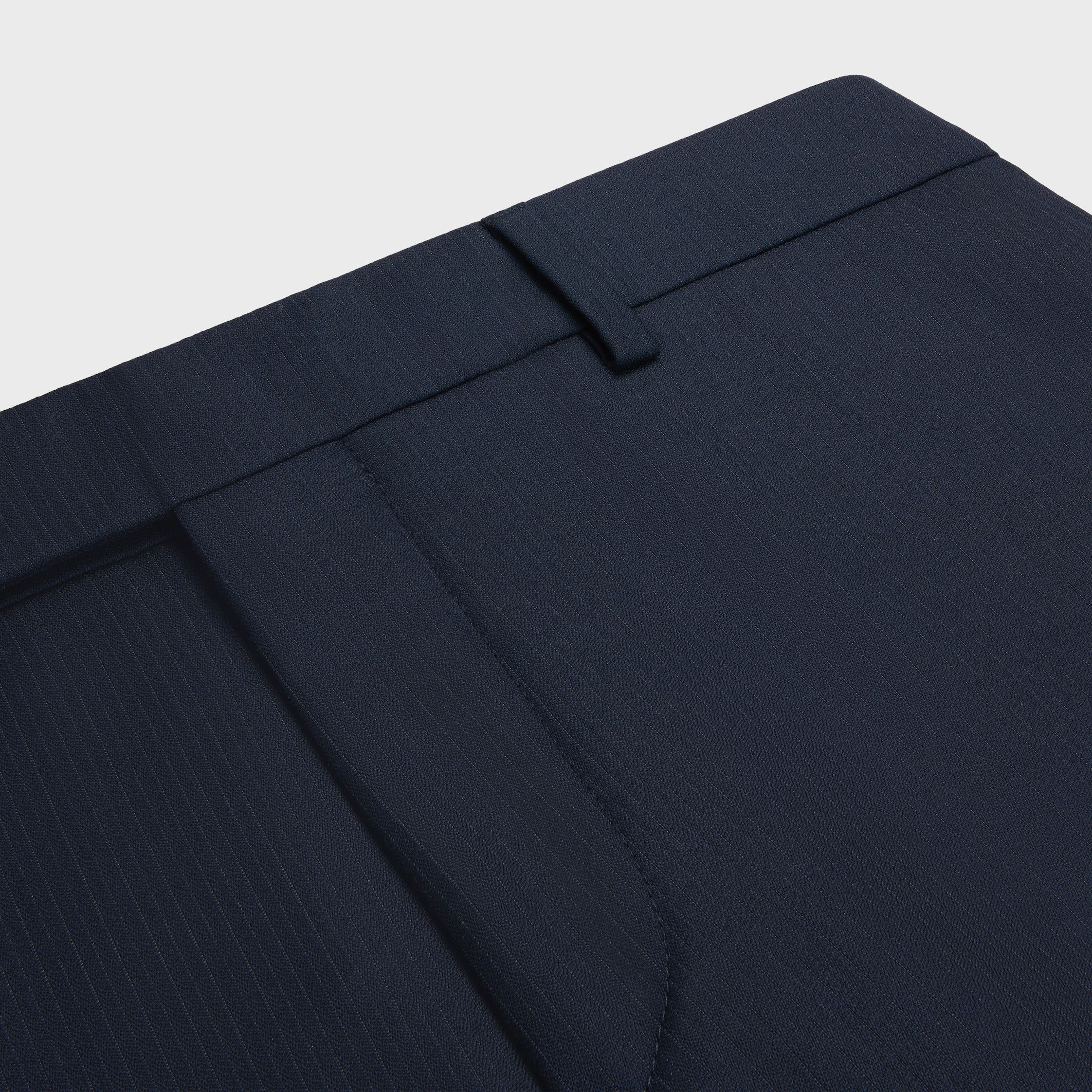 Celine CROPPED BNF PANTS IN STRIPED WOOL dark navy Size 26" / US 2 / IT 38 - 3 Thumbnail