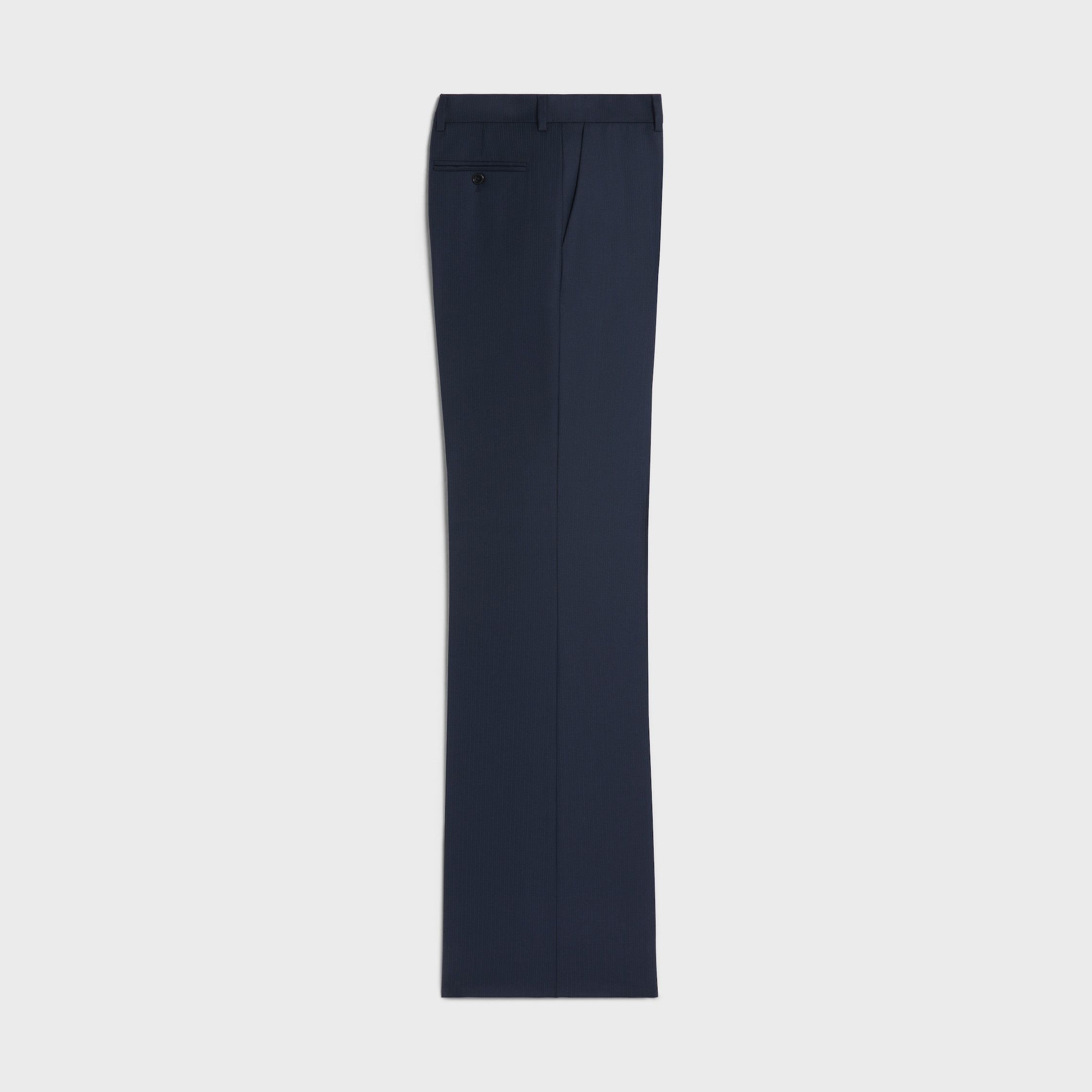 Celine CROPPED BNF PANTS IN STRIPED WOOL dark navy Size 29" - 2 Thumbnail