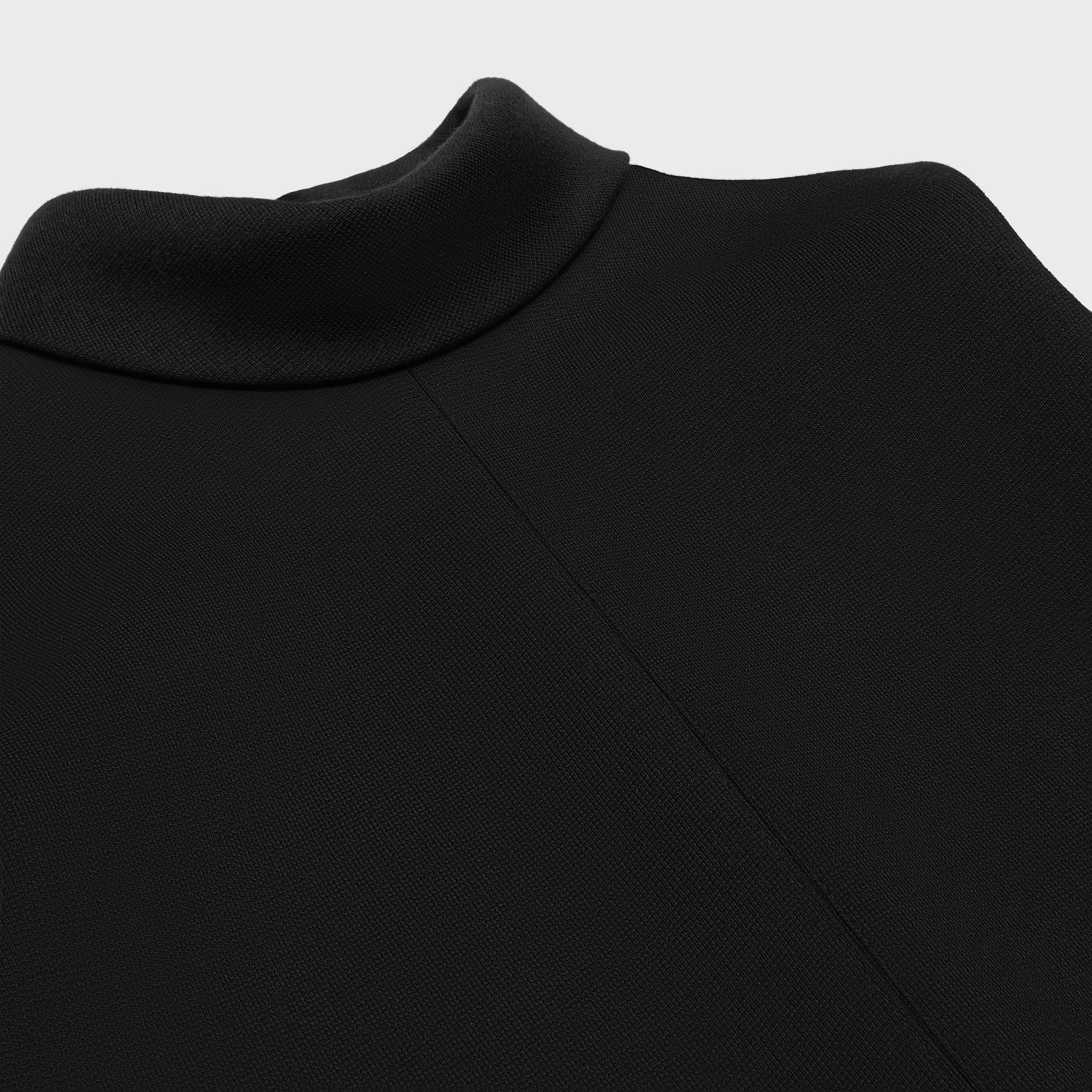 Celine TOP WITH OVERTURNED COLLAR IN WOOL JERSEY black_ Size XL / US 12-14 / IT 48-50 - 3 Thumbnail